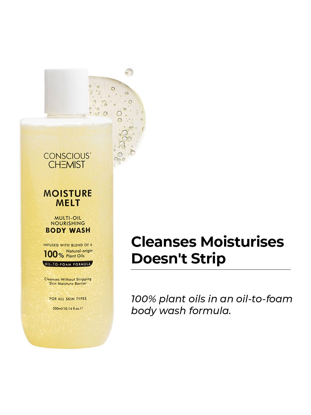 Conscious Chemist Moisture Melt Multi-Oil Nourishing Bodywash - 300ml