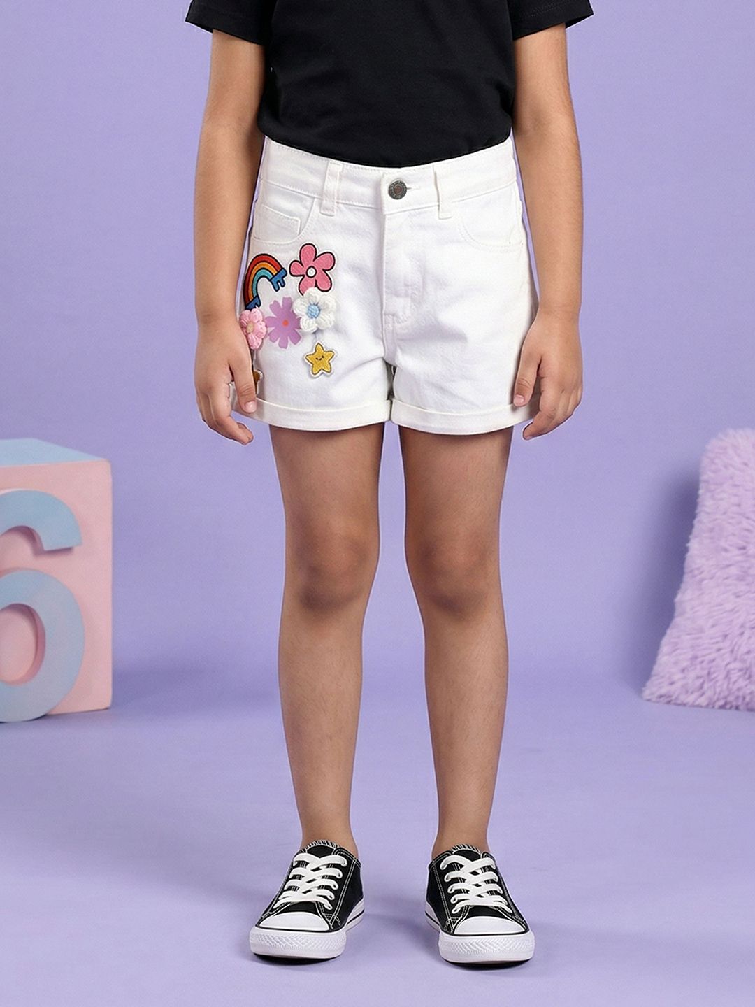 KiddoPanti Girls Denim Denim Shorts