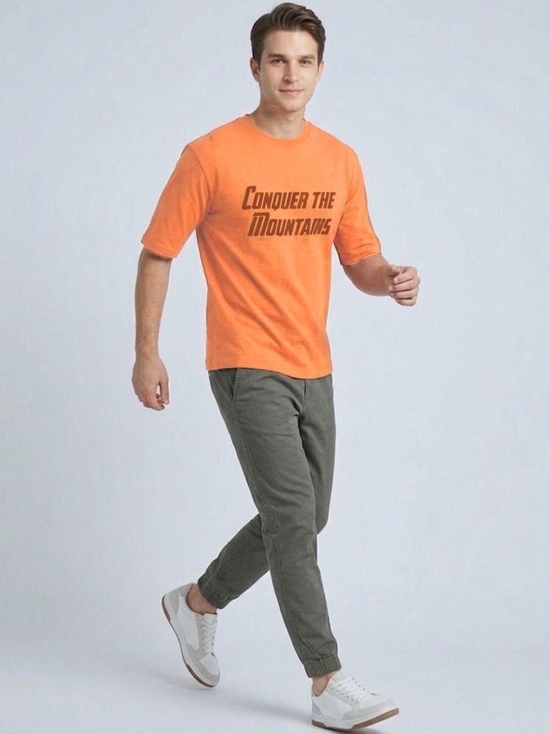 The Roadster Lifestyle Co Printed Pure Cotton Round Neck Tshirt