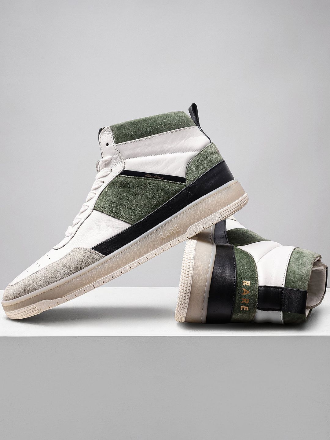RARE RABBIT Men Horizon Colourblocked Leather Sneakers