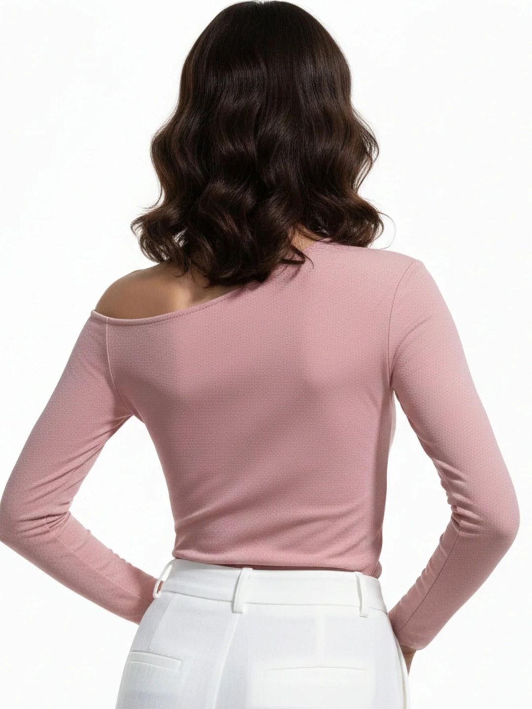 Pink Off-Shoulder Top With Floral Embellishments 3