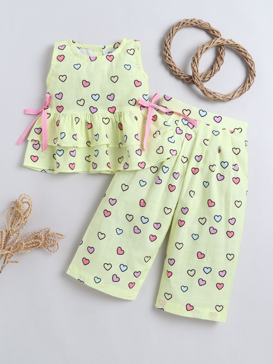 Pure Cotton Printed Blend Top with Trousers