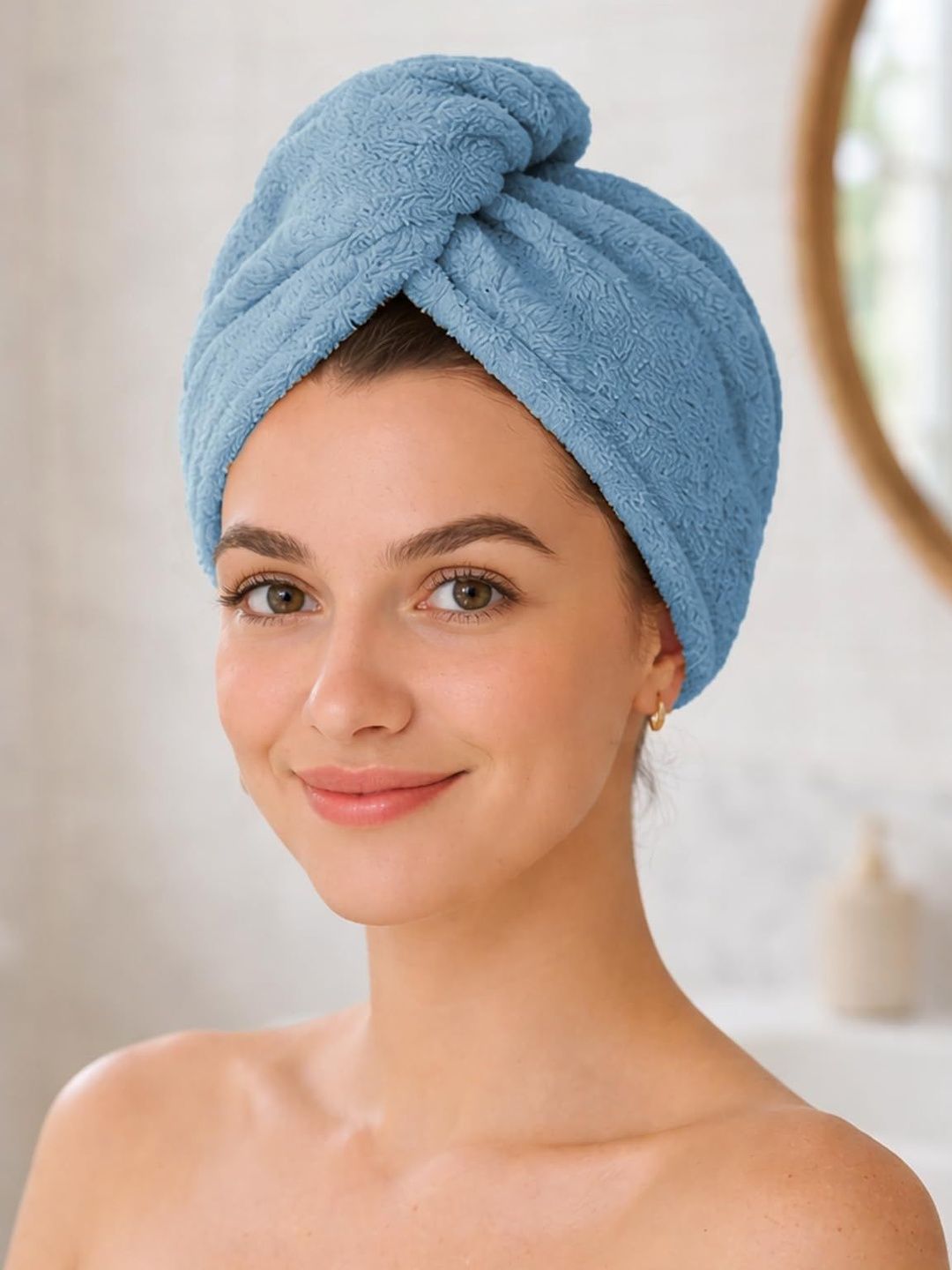 LUXEHOME INTERNATIONAL Blue & Blue 2 400 GSM Bath Towel