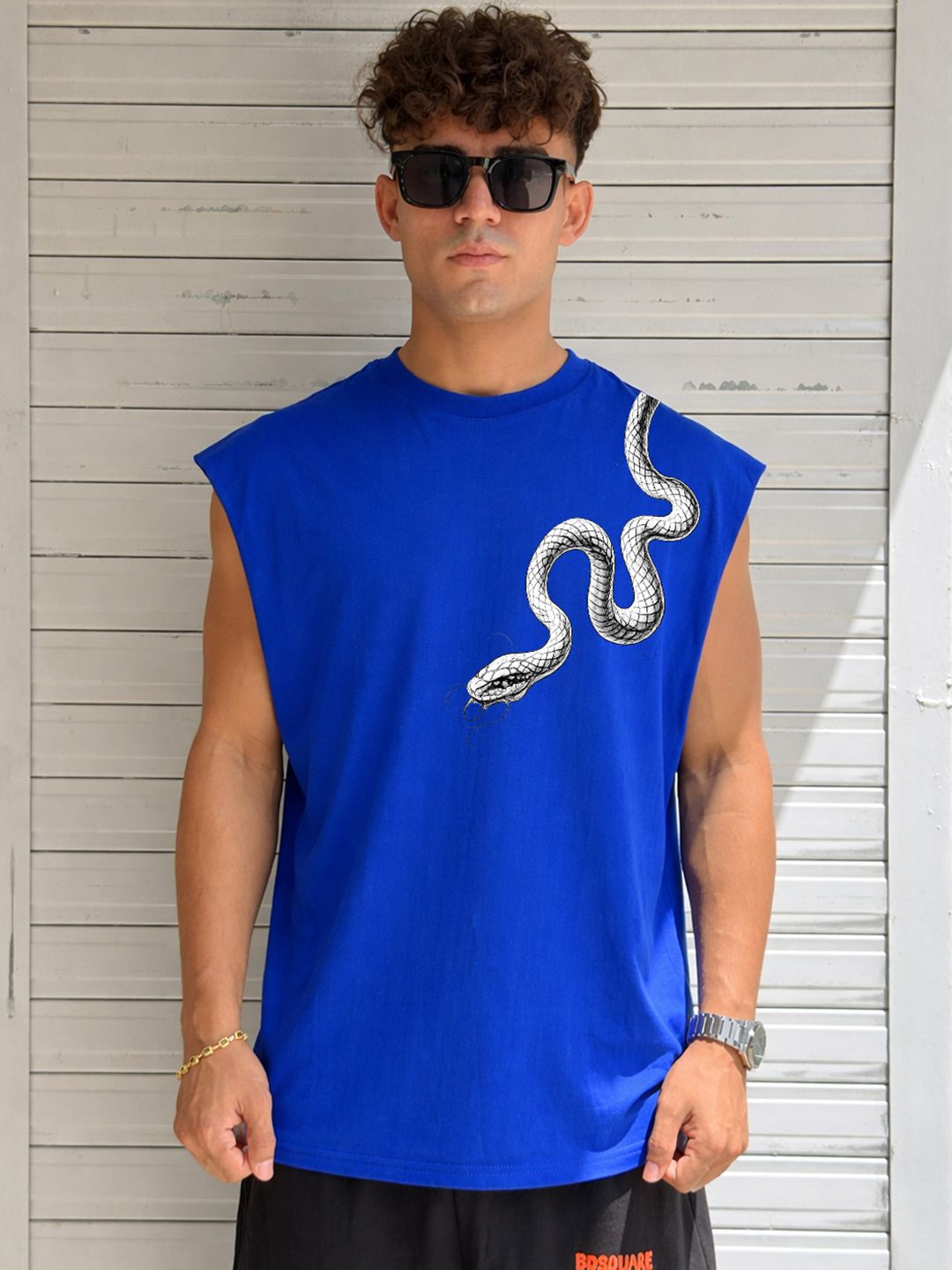 BDSQUARE Printed Round Neck Cotton Innerwear Vests