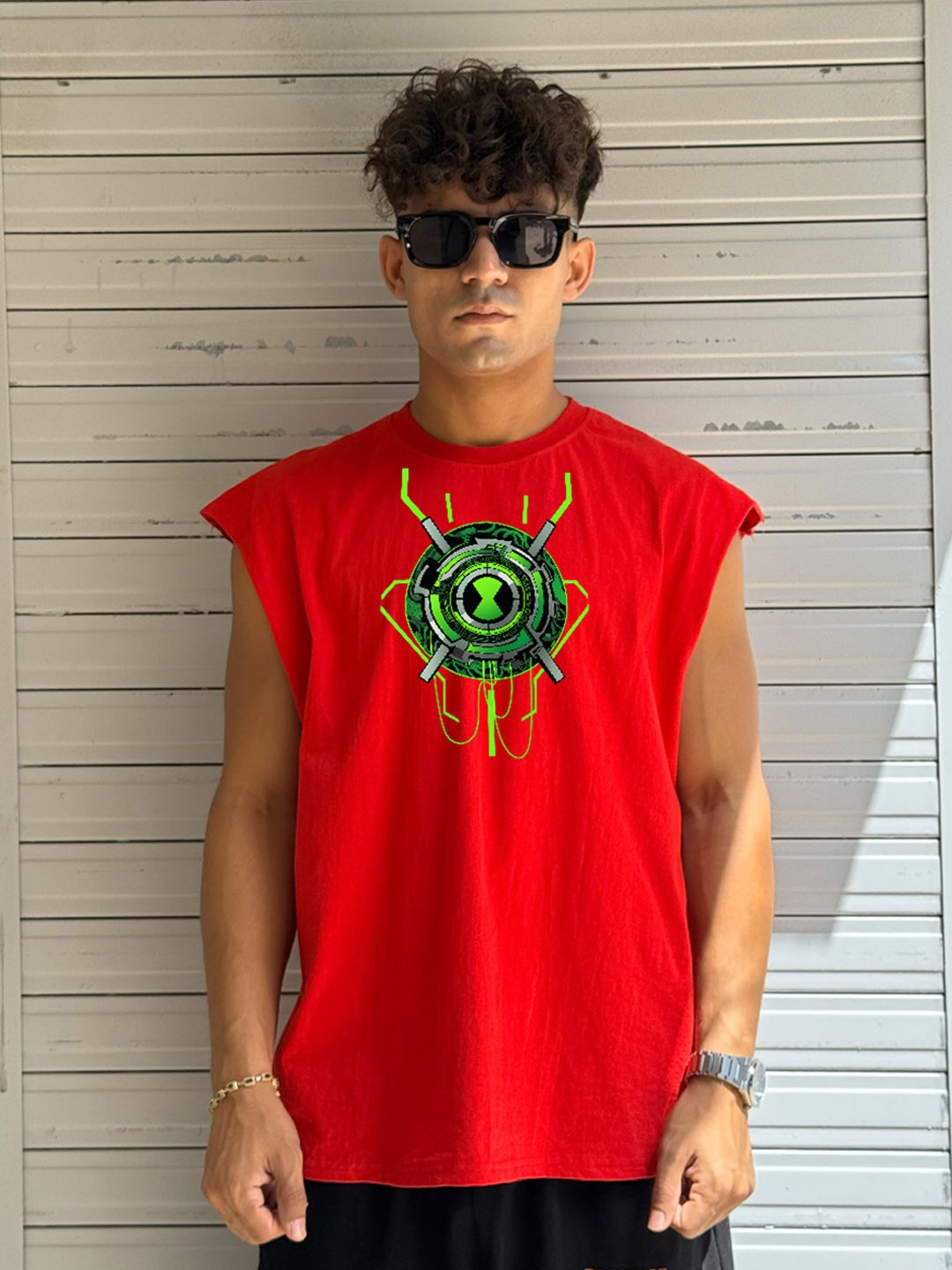 BDSQUARE Printed Cotton Gym Vest