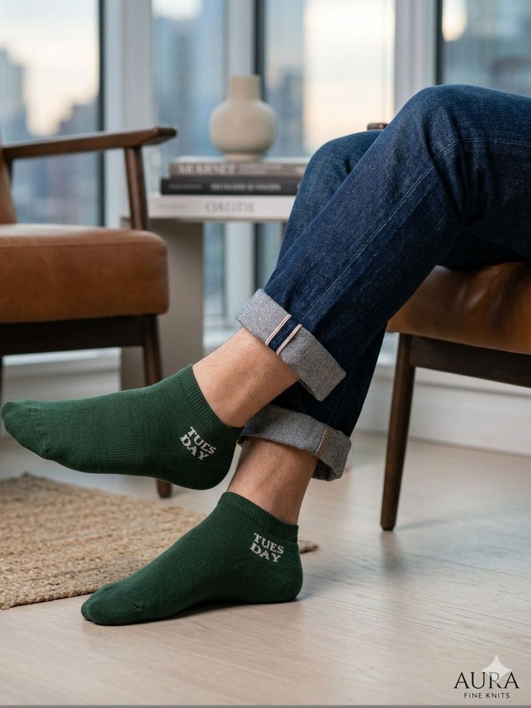 Moda Rapido Men Cotton Blend Patterned Ankle Length Socks