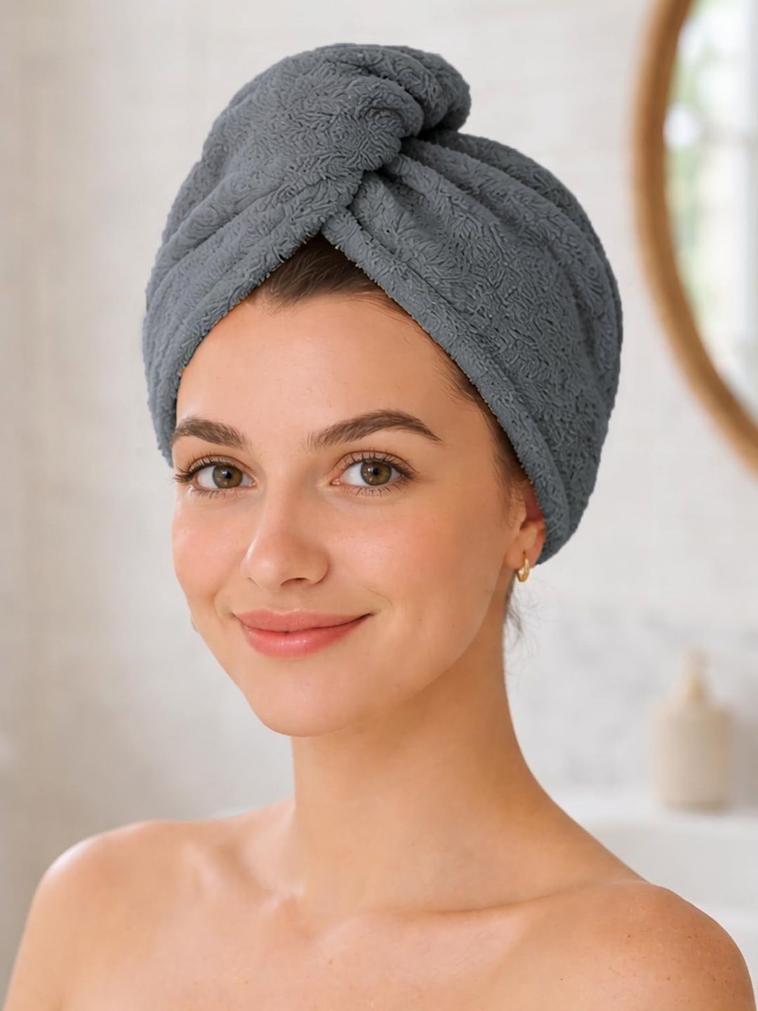 LUXEHOME INTERNATIONAL Grey & Grey 2 400 GSM Bath Towel