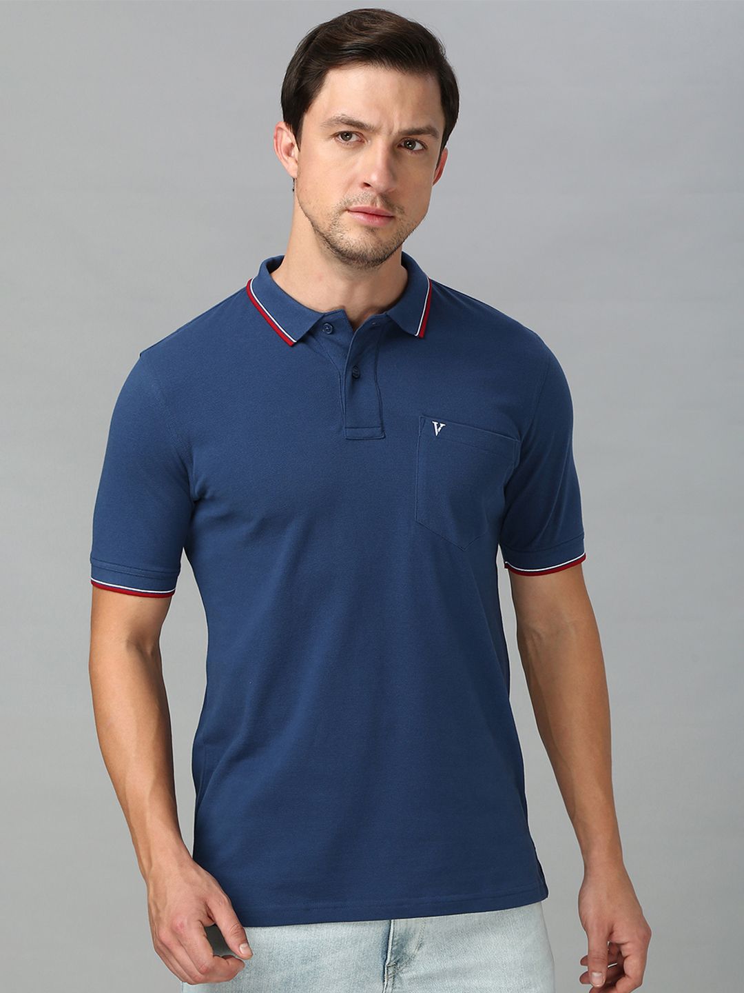 Buy Van Heusen Innerwear Men Solid Polo Collar Pure Cotton Lounge Tshirt -  - Apparel for Men