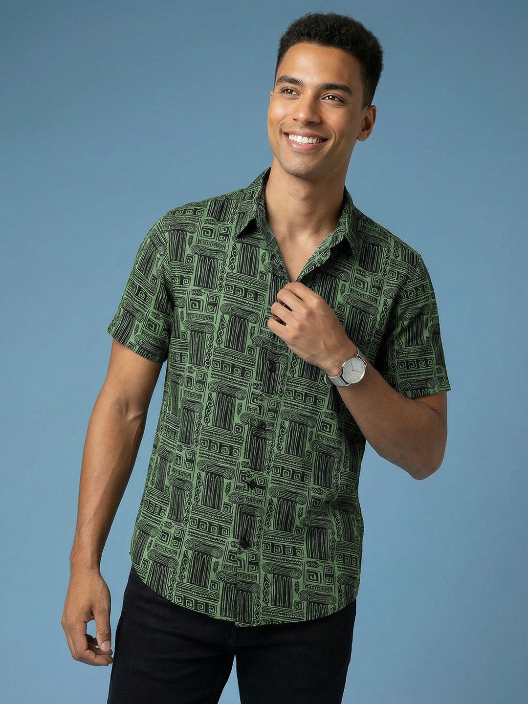 HERE&NOW Geometric Printed Casual Shirt