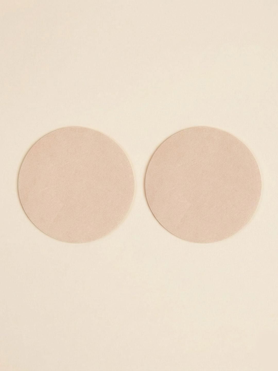 SECRETS BY ZEROKAATA Women Set Of 10 Nude Round Satin Nipple Pastiess