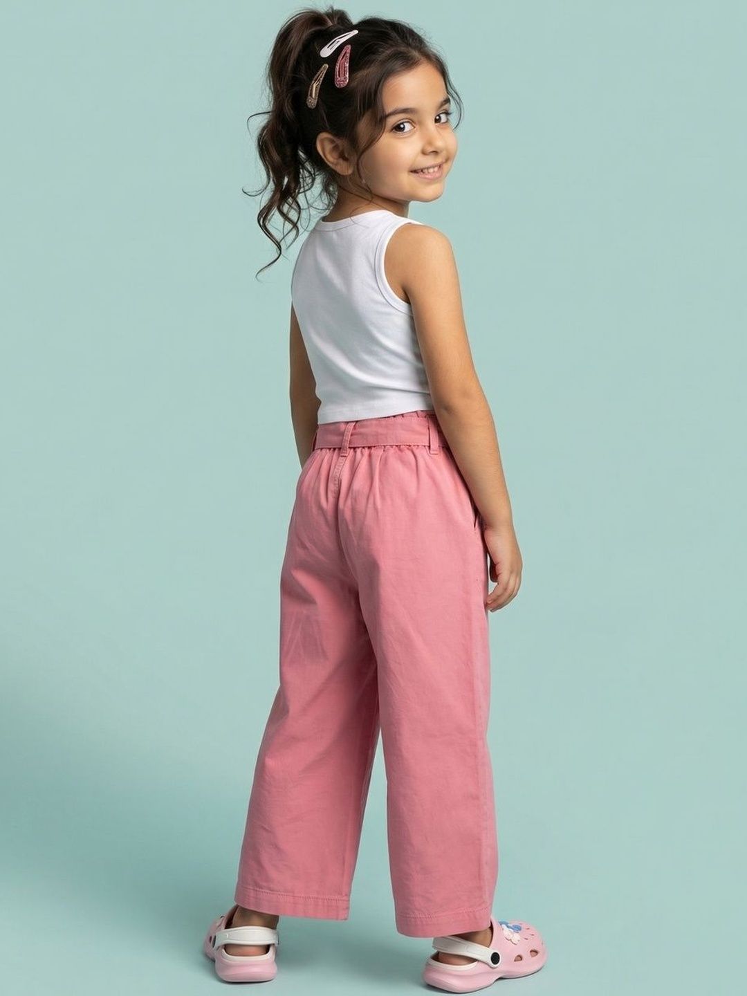 Loose Paperbag Cropped Wide Leg Trousers 6
