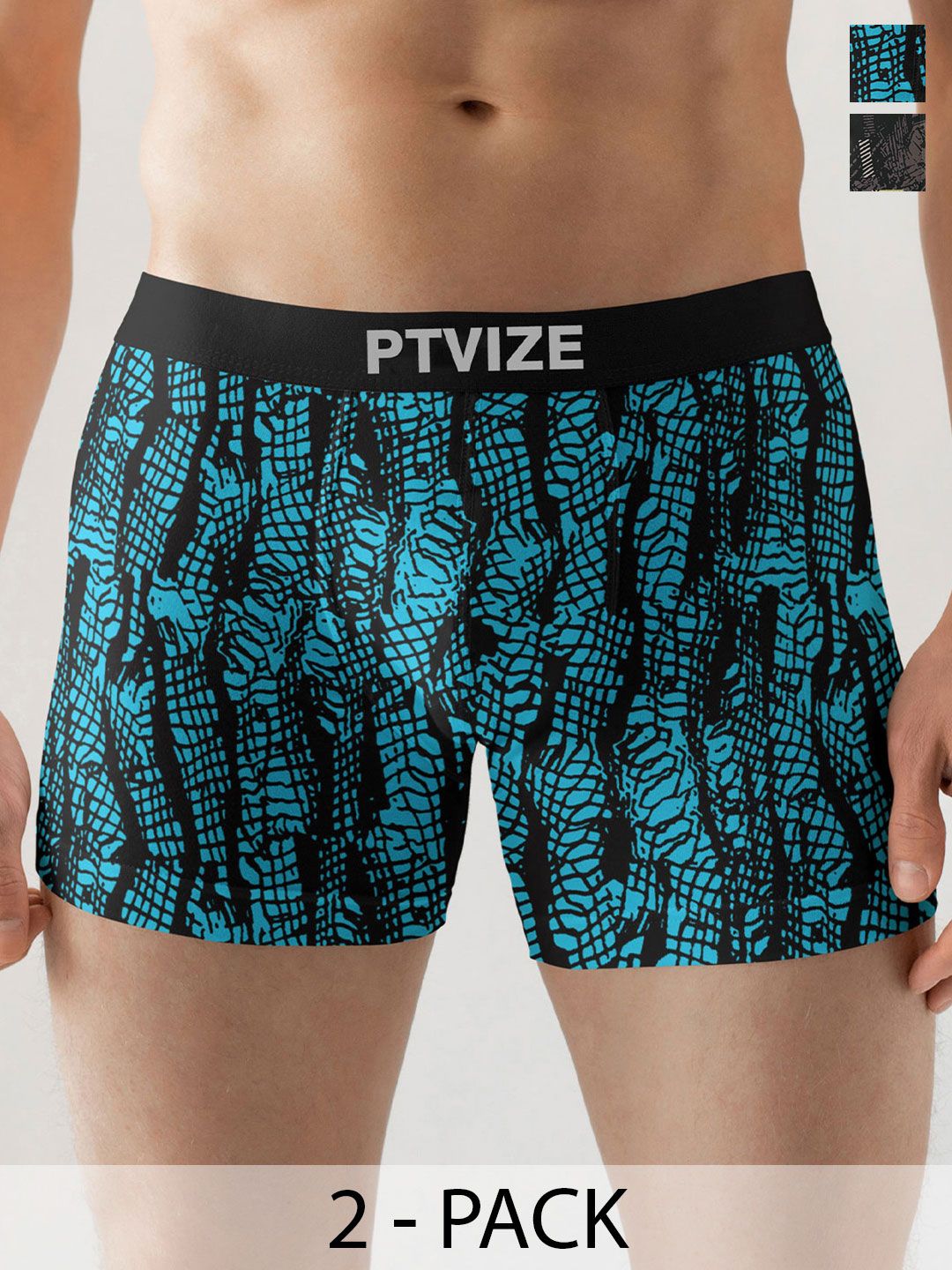 PTVIZE Pack Of 2 Printed Shorts Trunks