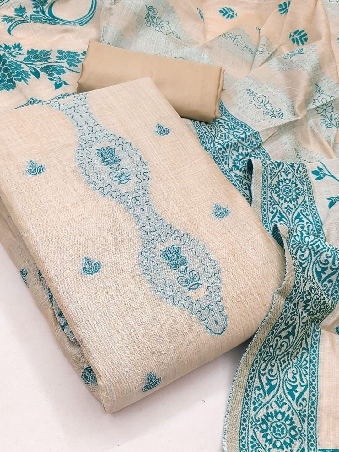 Dhaaga Ghar Embroidered Pure Cotton Unstitched Dress Material