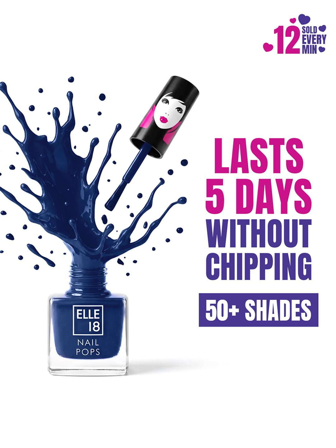 ELLE 18  Nail Pops Long Lasting Nail Color With Glossy Finish & Quick Dry Formula 5ml - 57