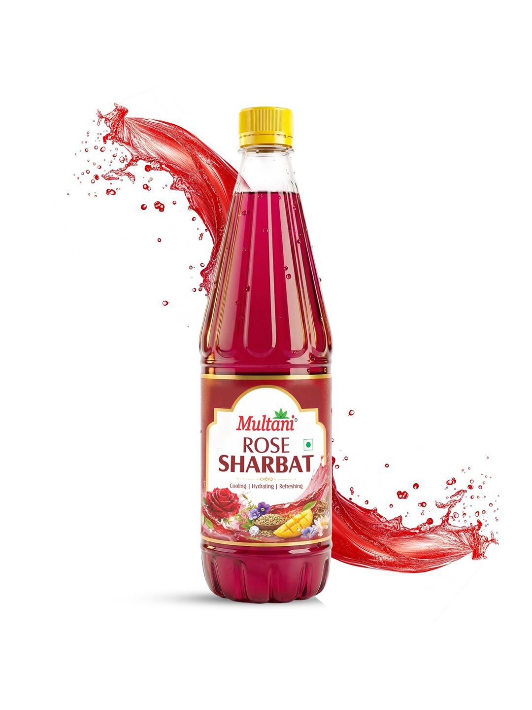 Multani Rose Sharbat Refreshing Hydration Beverage - 750 ml