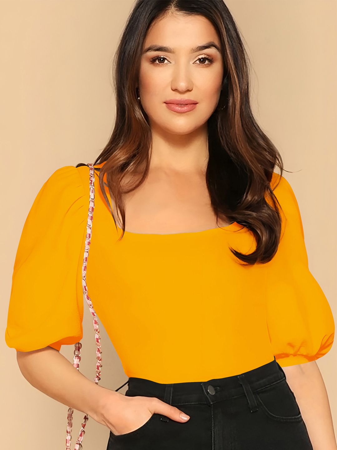 Dream Beauty Fashion Women Yellow Solid Top
