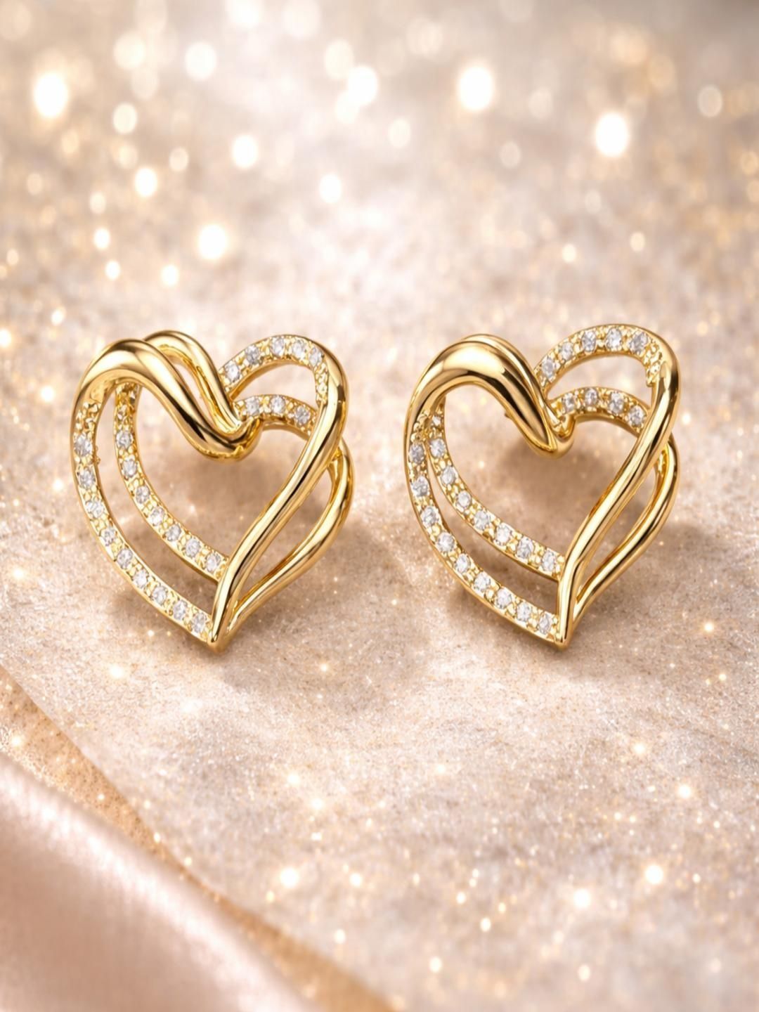 KARISHMA KREATIONS Heart Shaped Studs Earrings