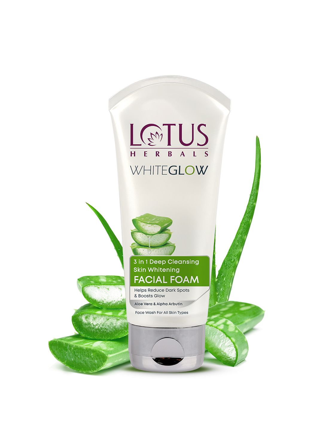 Lotus Herbals Whiteglow 3 In 1 Deep Cleaning Skin Whitening Face Wash Facial Foam - 100g
