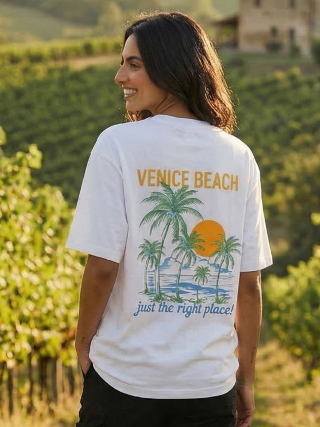 NOBERO Graphic Printed Round Neck Pure Cotton Oversized T-shirt
