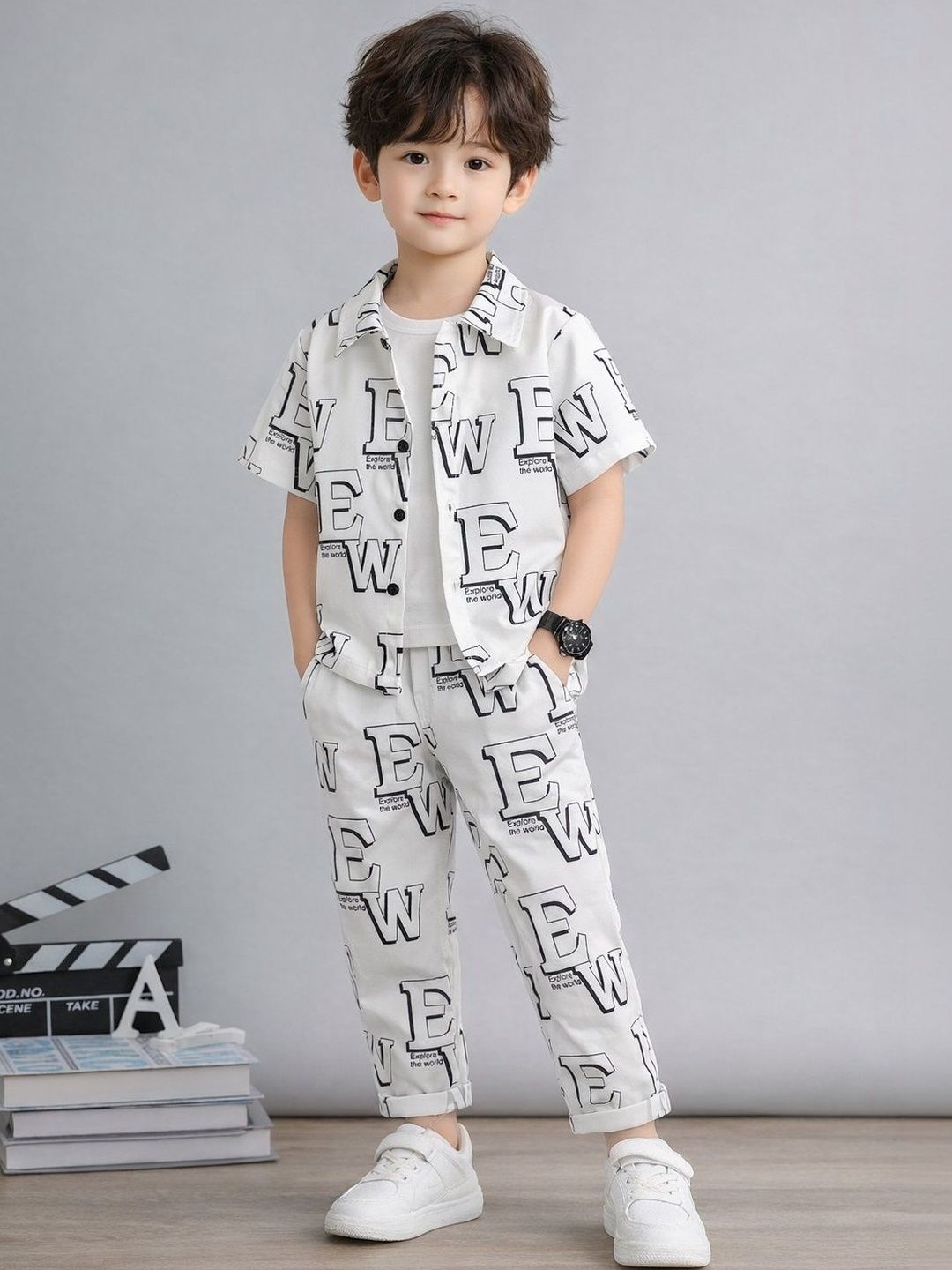 Veta Wear Boys Printed Shirt with Trousers