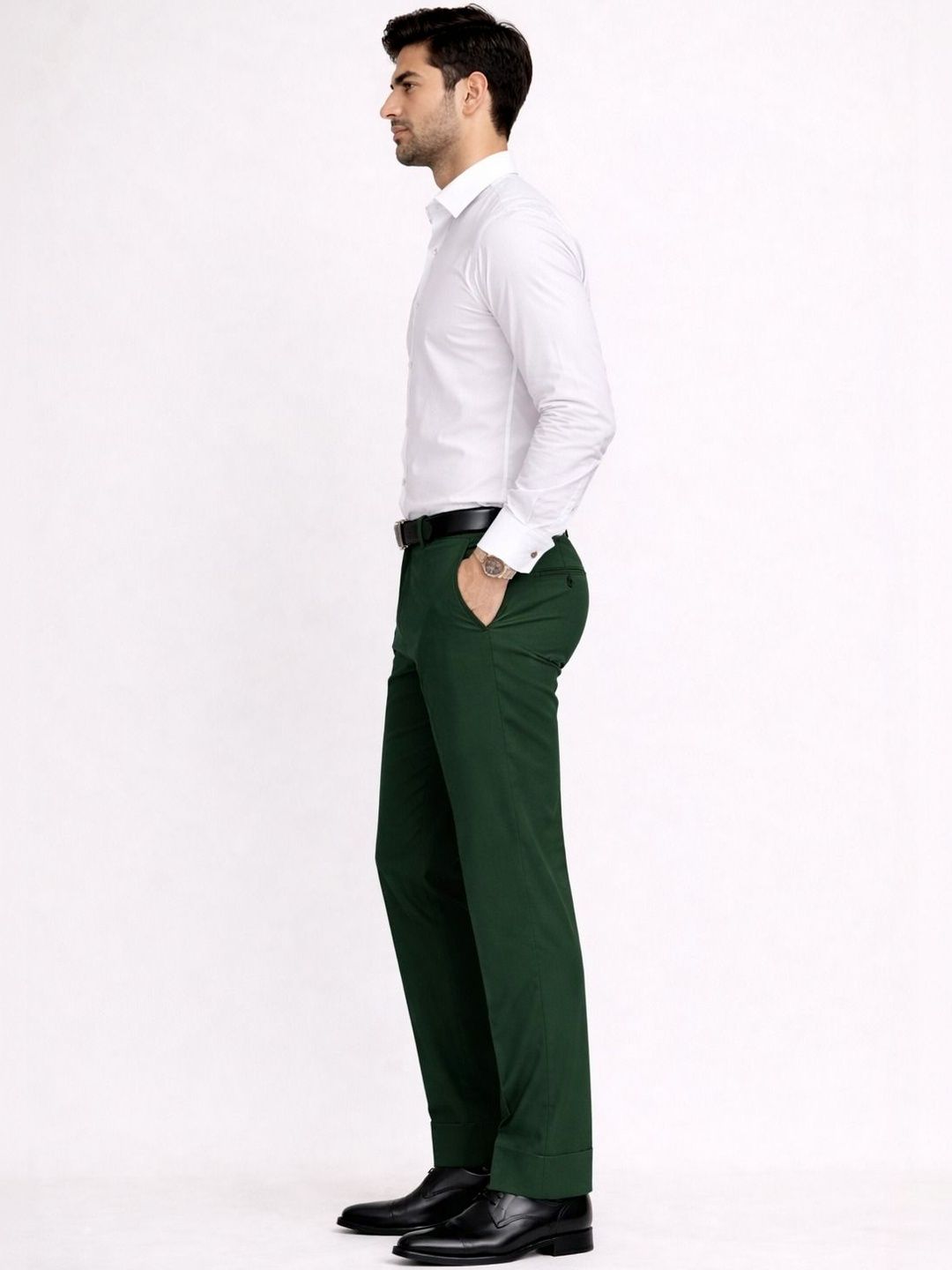 GHABA CREATION Men Classic Mid Rise Regular Fit Cotton Formal Trousers