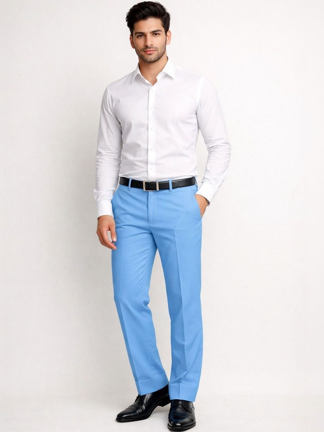 GHABA CREATION Men Classic Mid Rise Regular Fit Cotton Formal Trousers