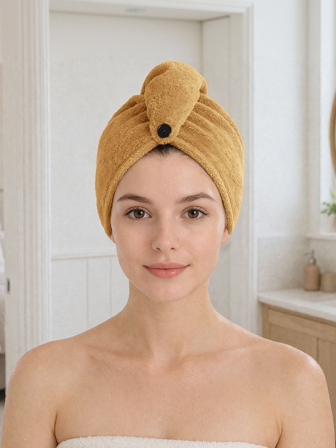 LUXEHOME INTERNATIONAL Beige & Yellow 1 400 GSM Bath Towel