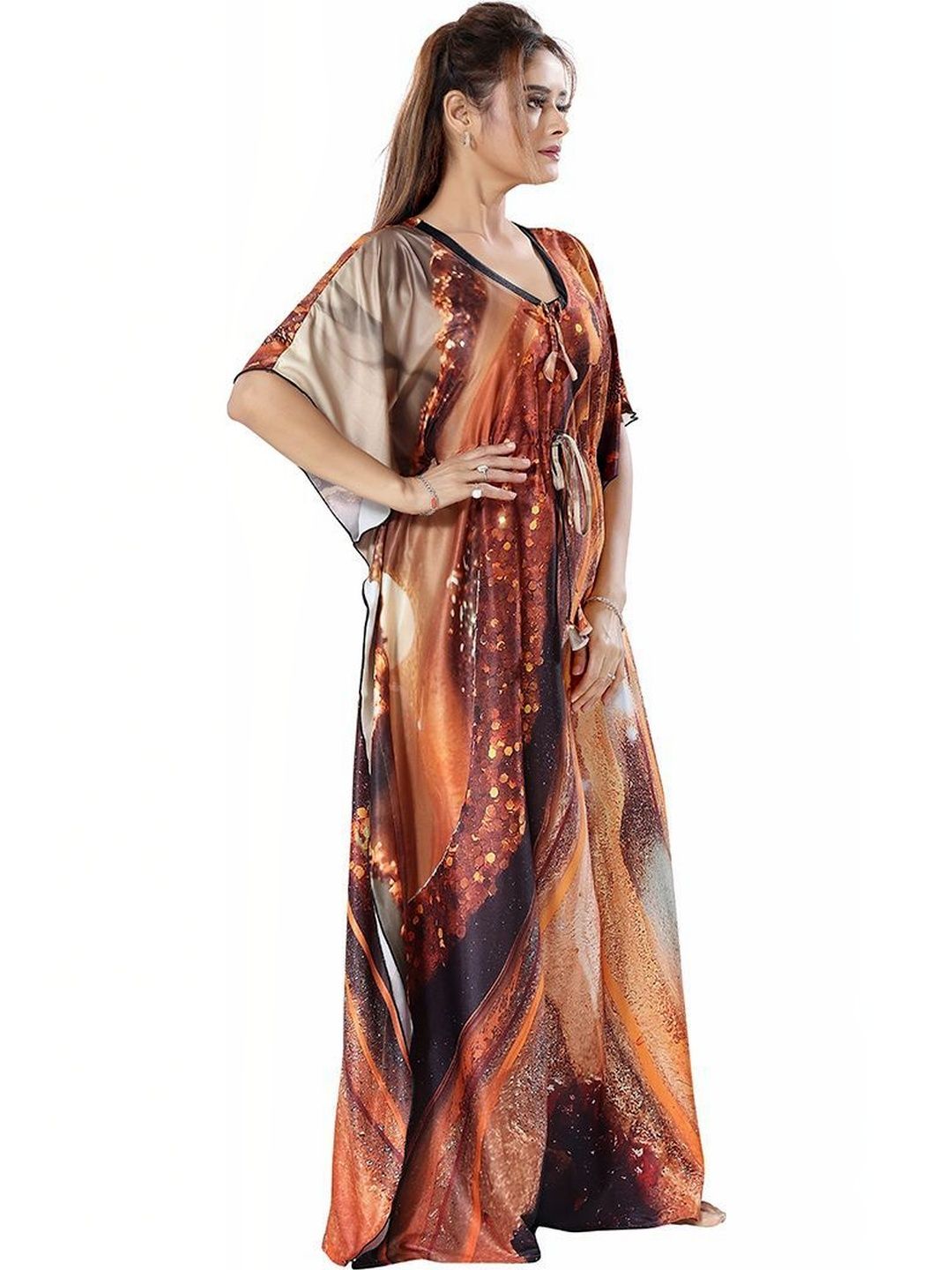 Gutthi Printed Maxi Nightdress