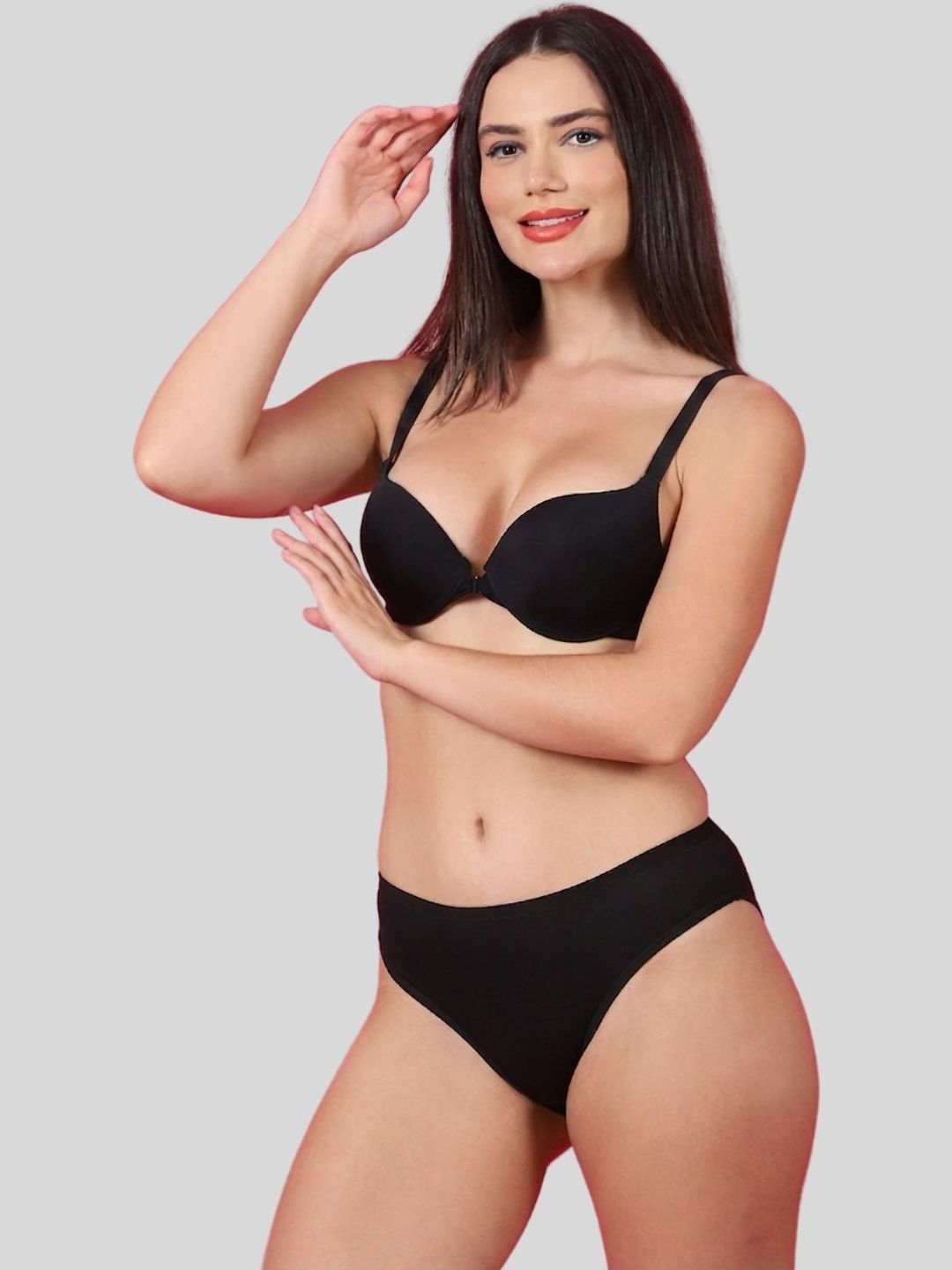 Buy Quttos Printed Lightly Padded And Underwired Mid Rise Lingerie Set -  - Apparel for Women