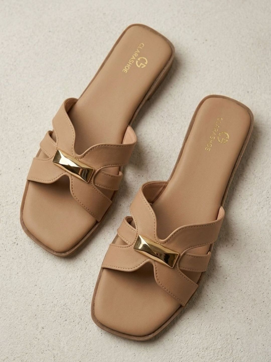 CLARASHOE Women Open Toe Flats with Buckles
