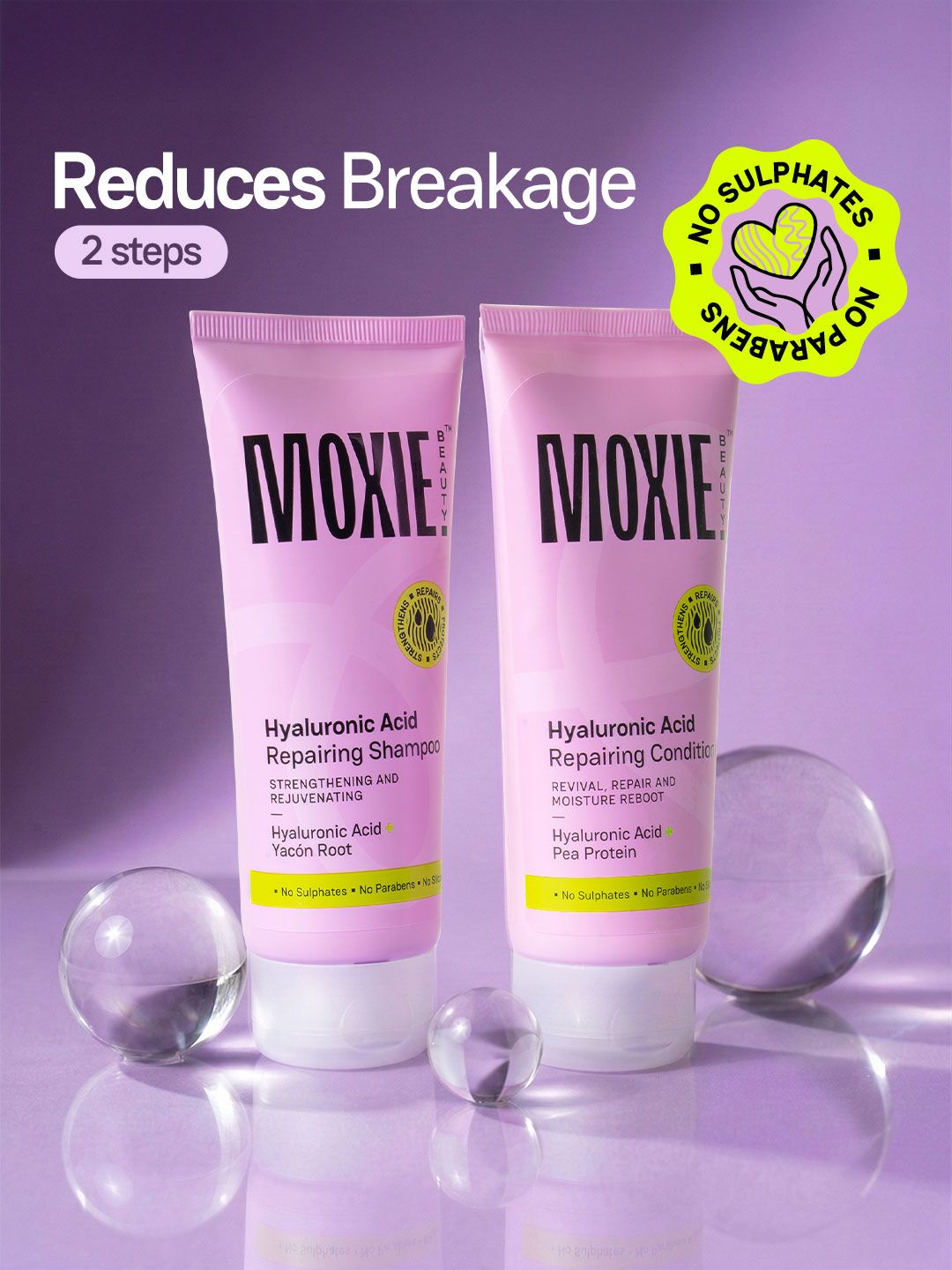 MOXIE BEAUTY The Hydrorepair Travel Wash Duo for Dry & Damaged Hair - 120 ml each