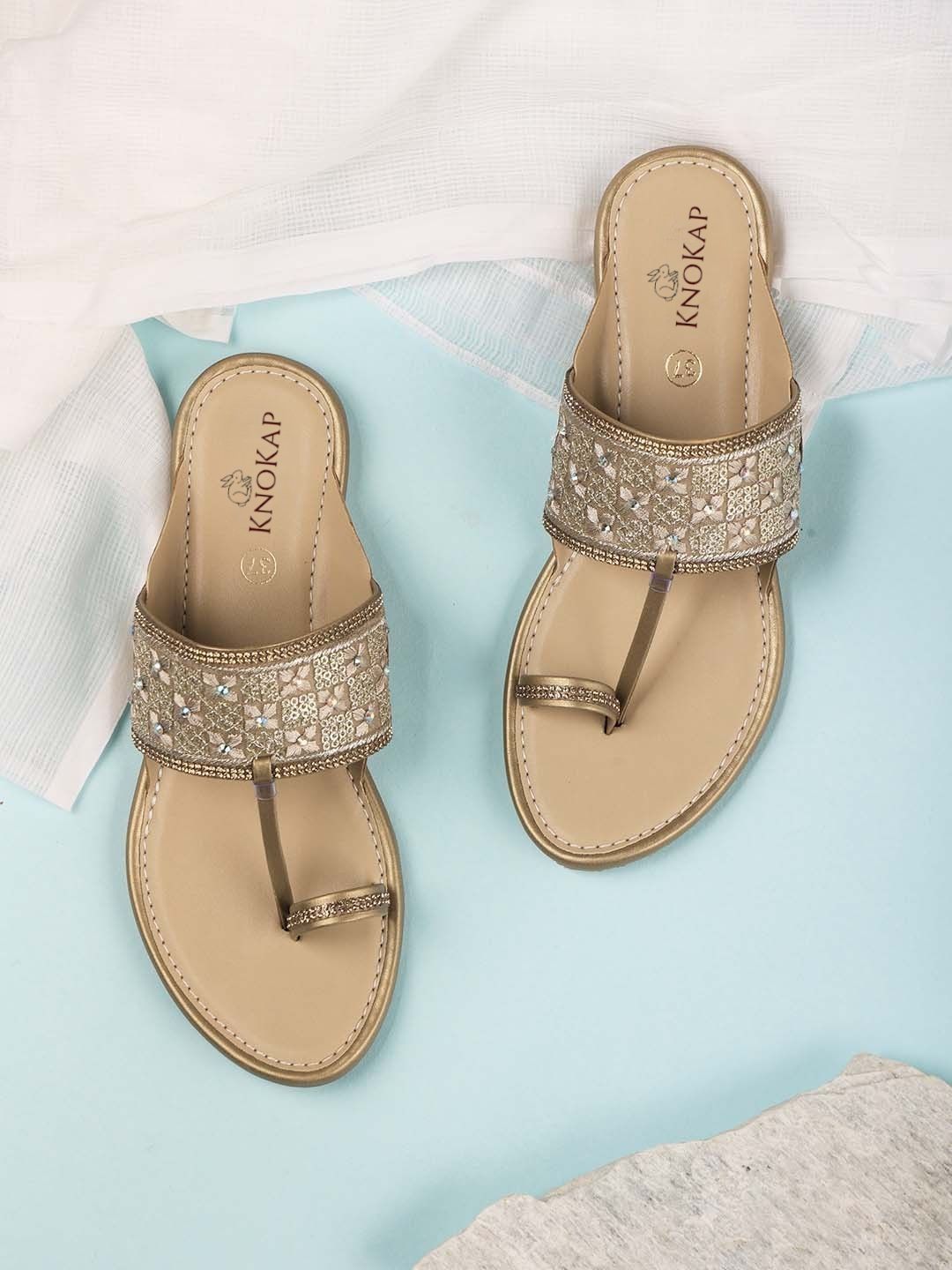 KNOKAP Women Embellished Party One Toe Flats