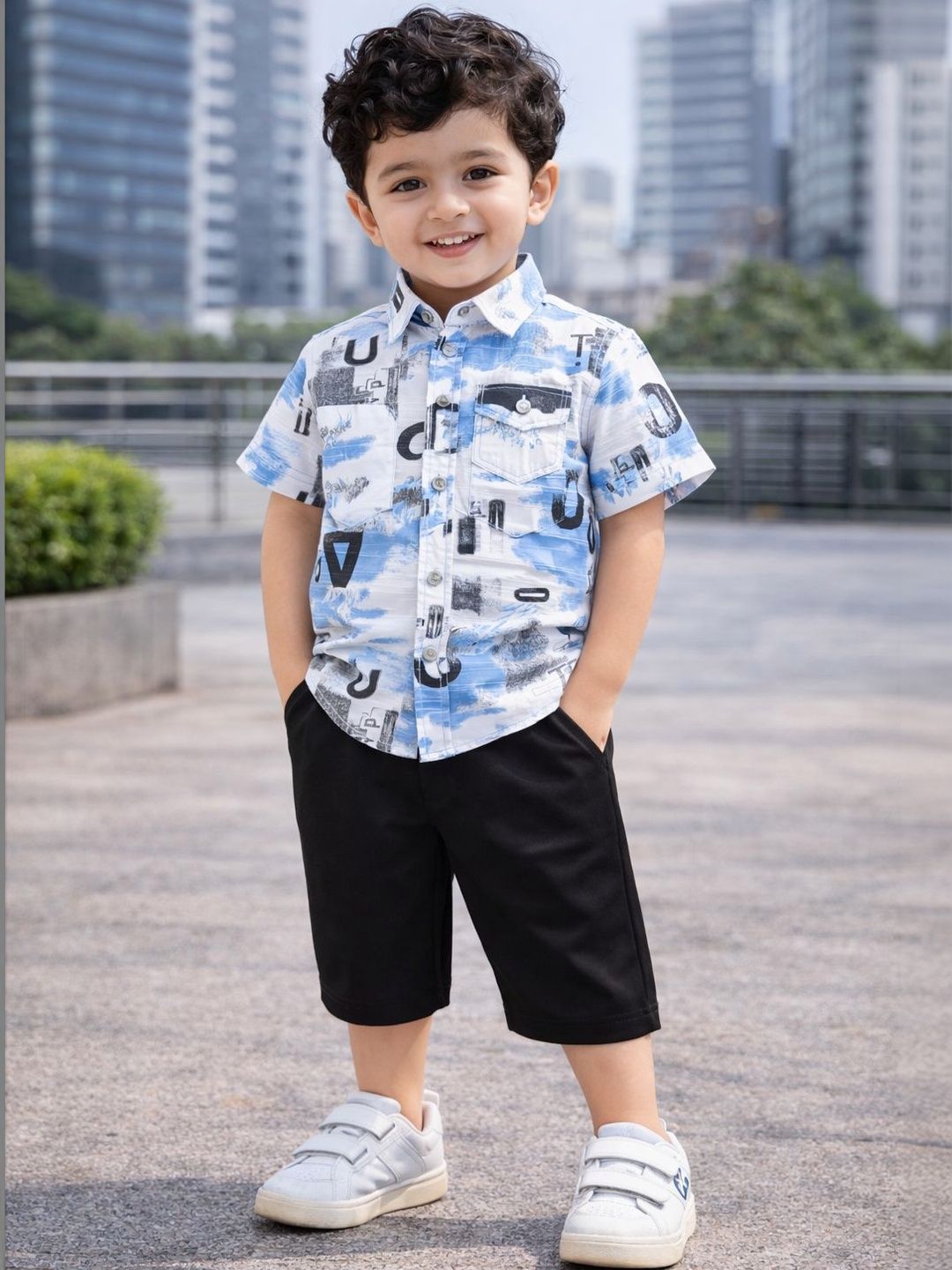 Dripteen Boys Printed Shirt with Shorts