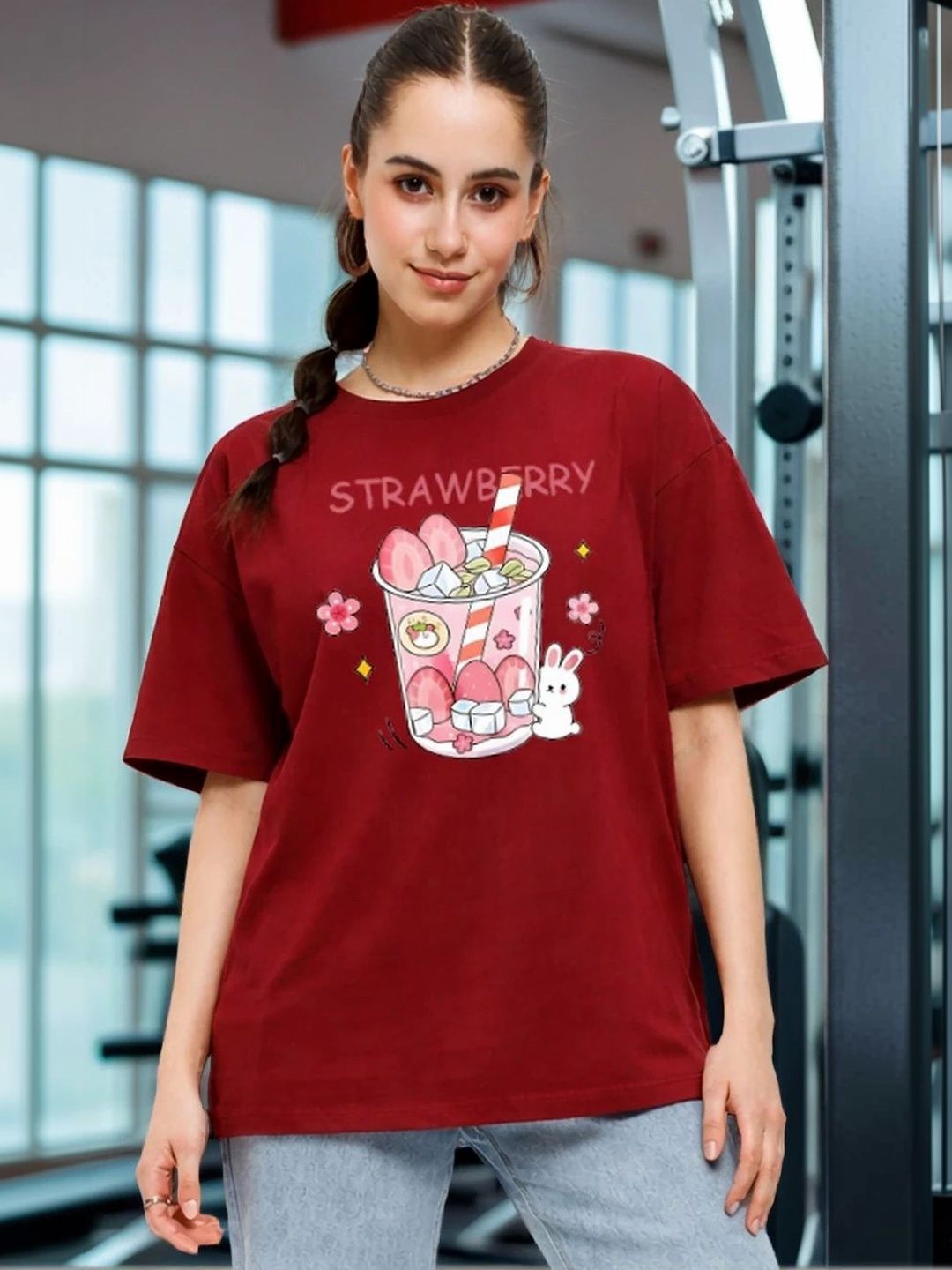 BELTLY Women Printed Drop-Shoulder Sleeves T-shirt