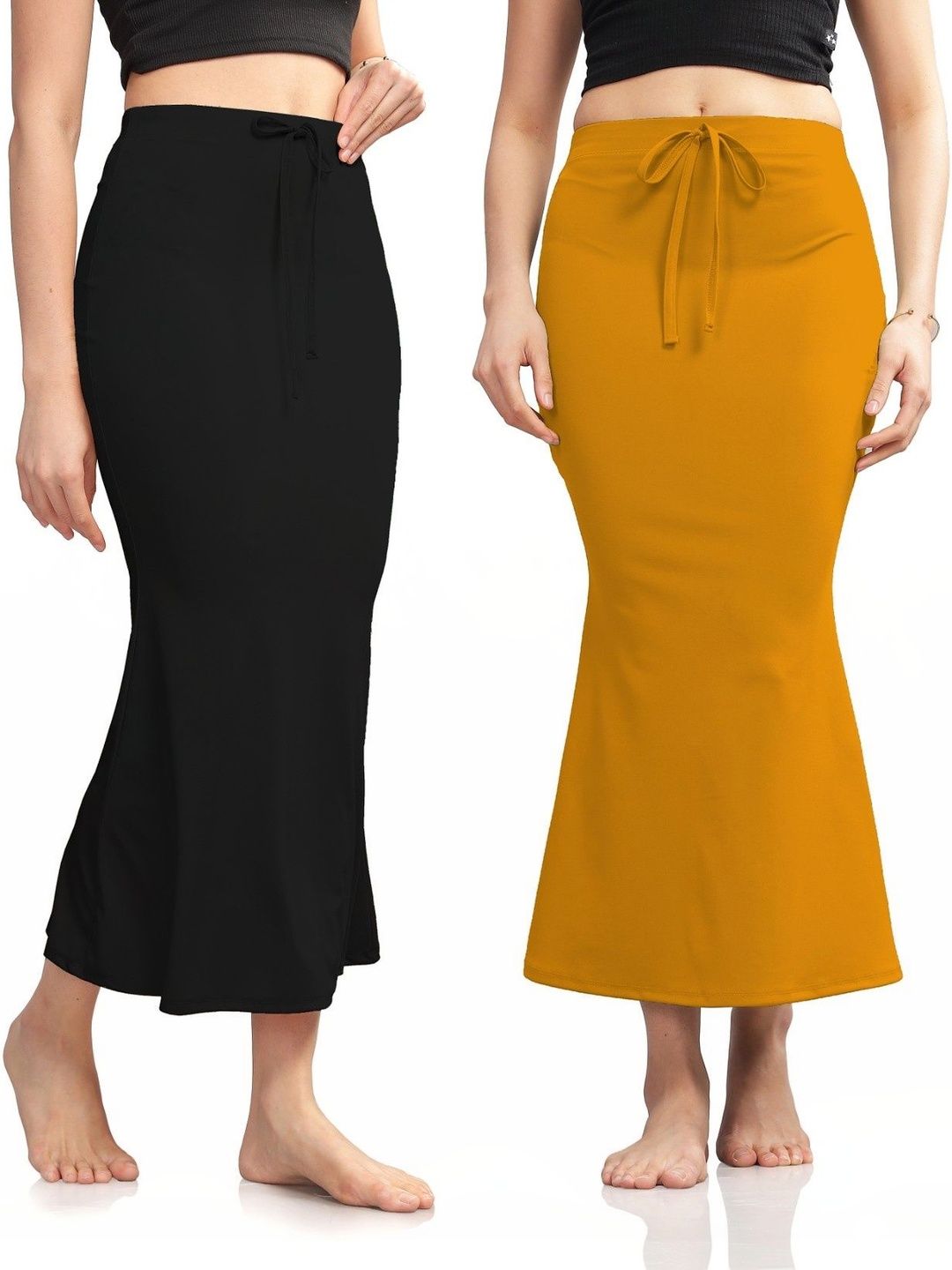VAANU THE FASHION HUB Pack Of 2 Mermaid Fishcut Style Saree Shapewear