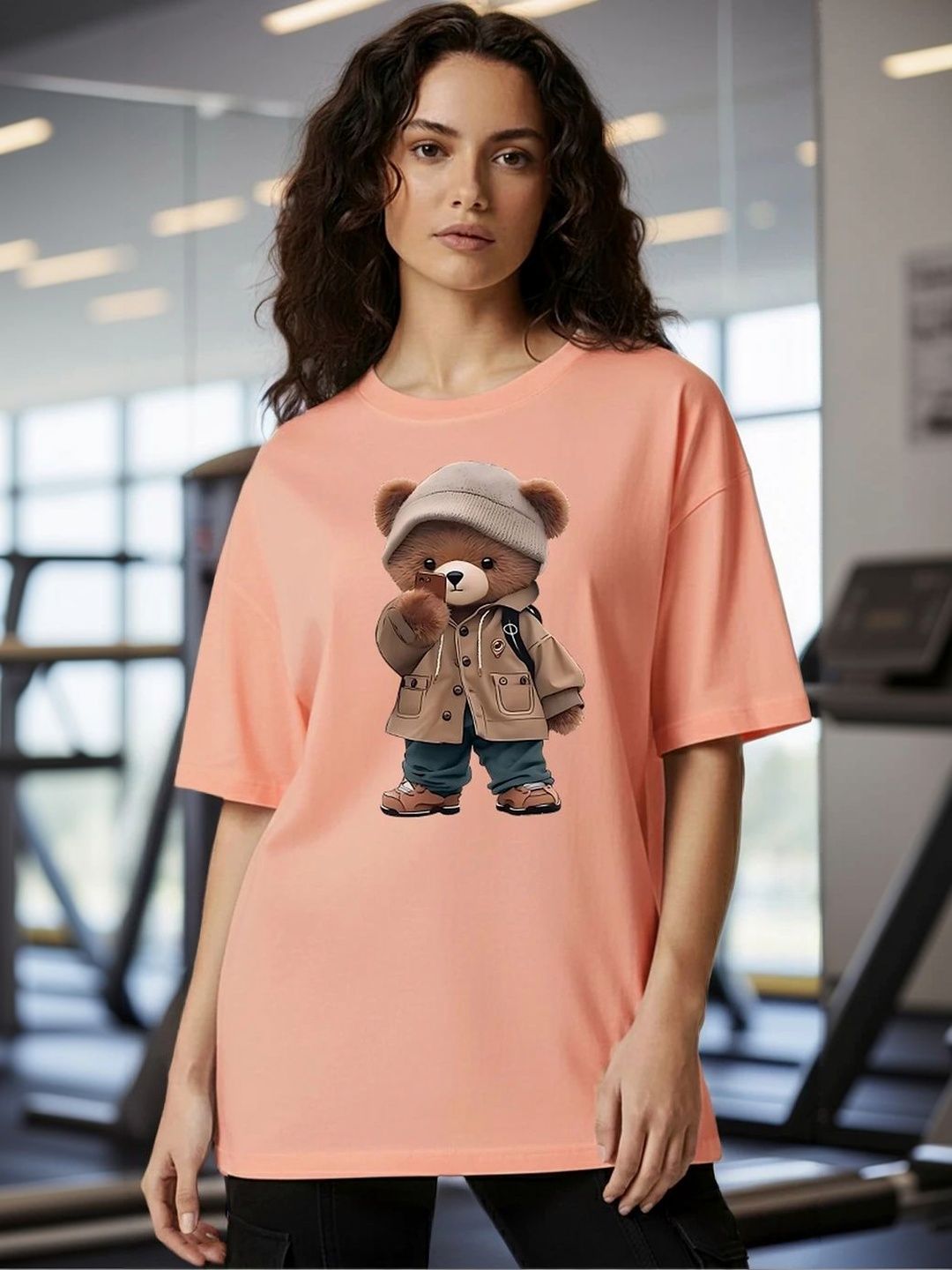 BELTLY Women Printed Drop-Shoulder Sleeves T-shirt