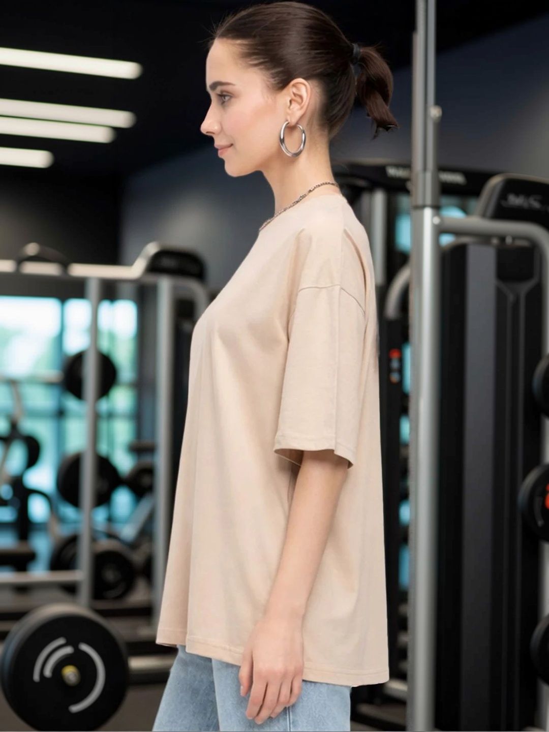 BELTLY Women Printed Drop-Shoulder Sleeves T-shirt