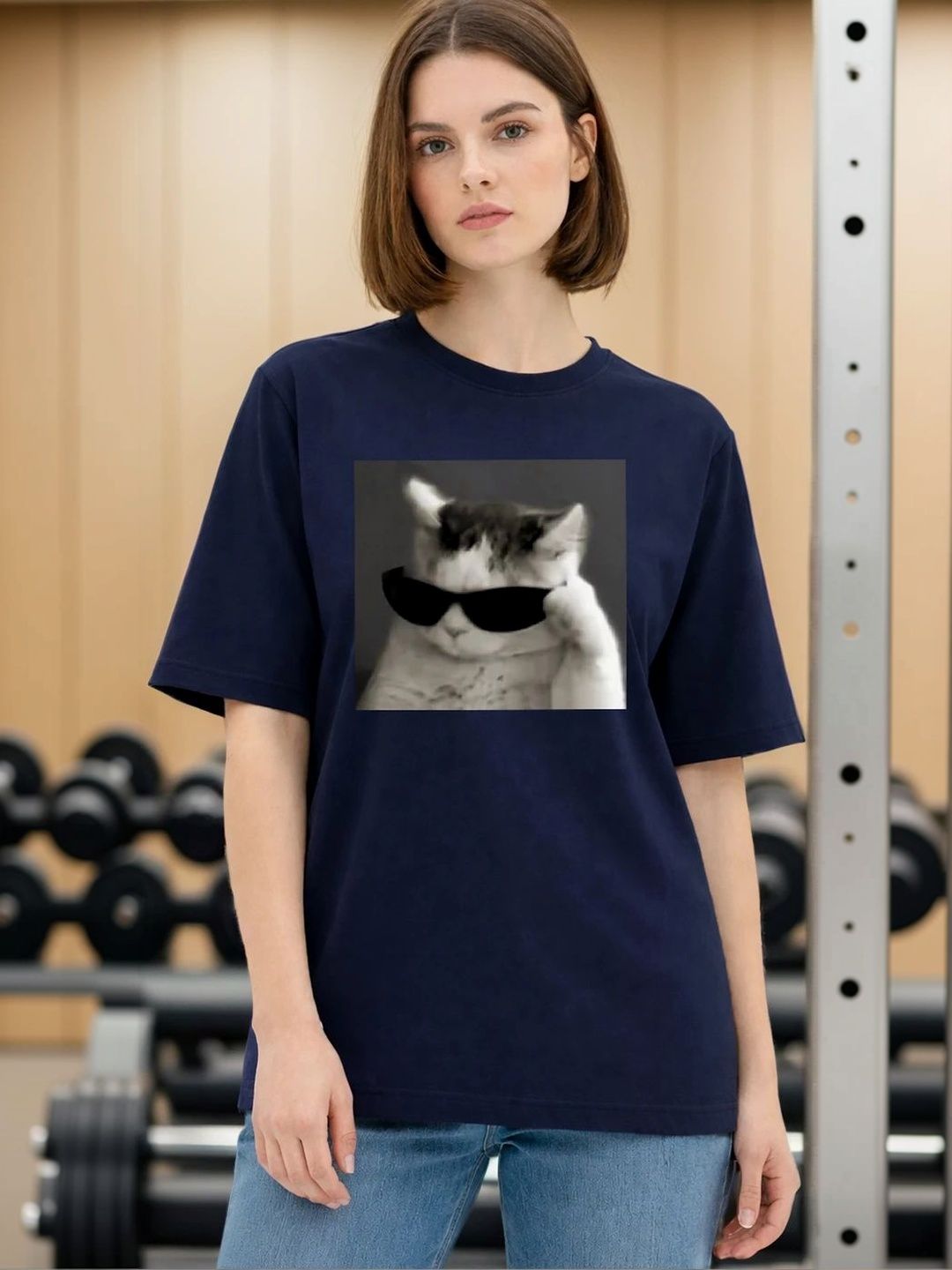 BELTLY Women Printed Drop-Shoulder Sleeves T-shirt