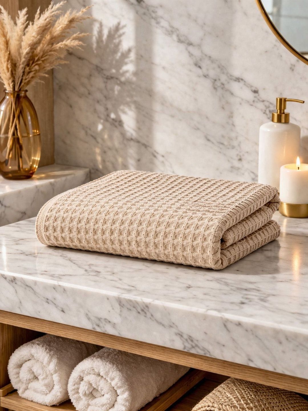 Mulberry Living Beige & Beige 1 Cotton 225 GSM Bath Towel