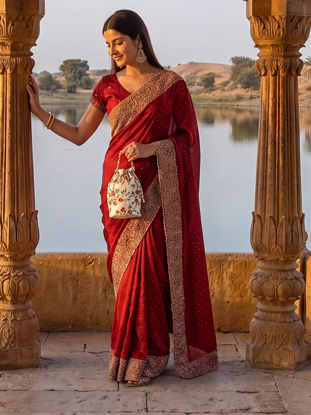 Embellished Embroidered Saree
