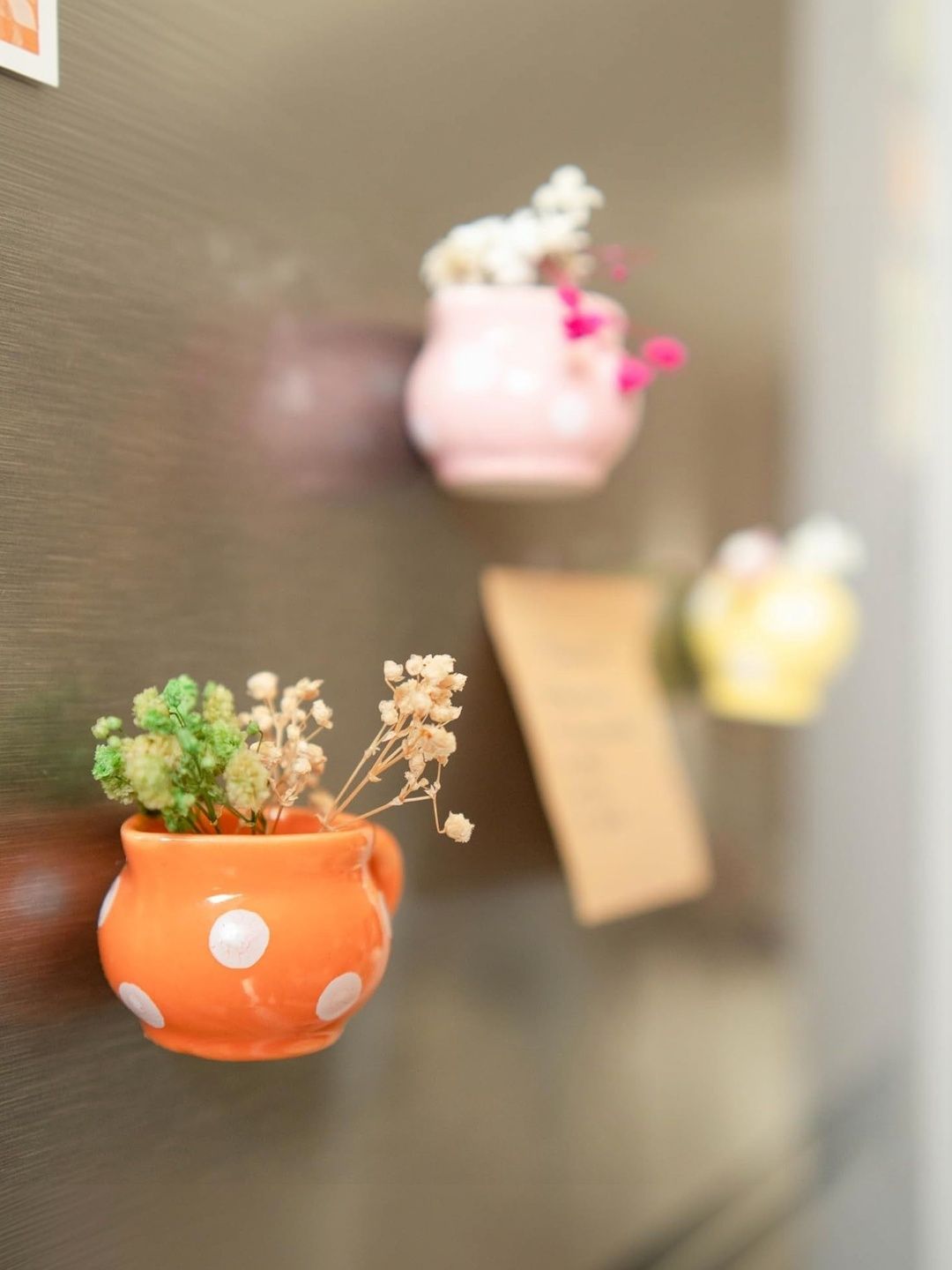 ArteCasa Orange  & Pink 2-Pcs Printed Decorative Magnets
