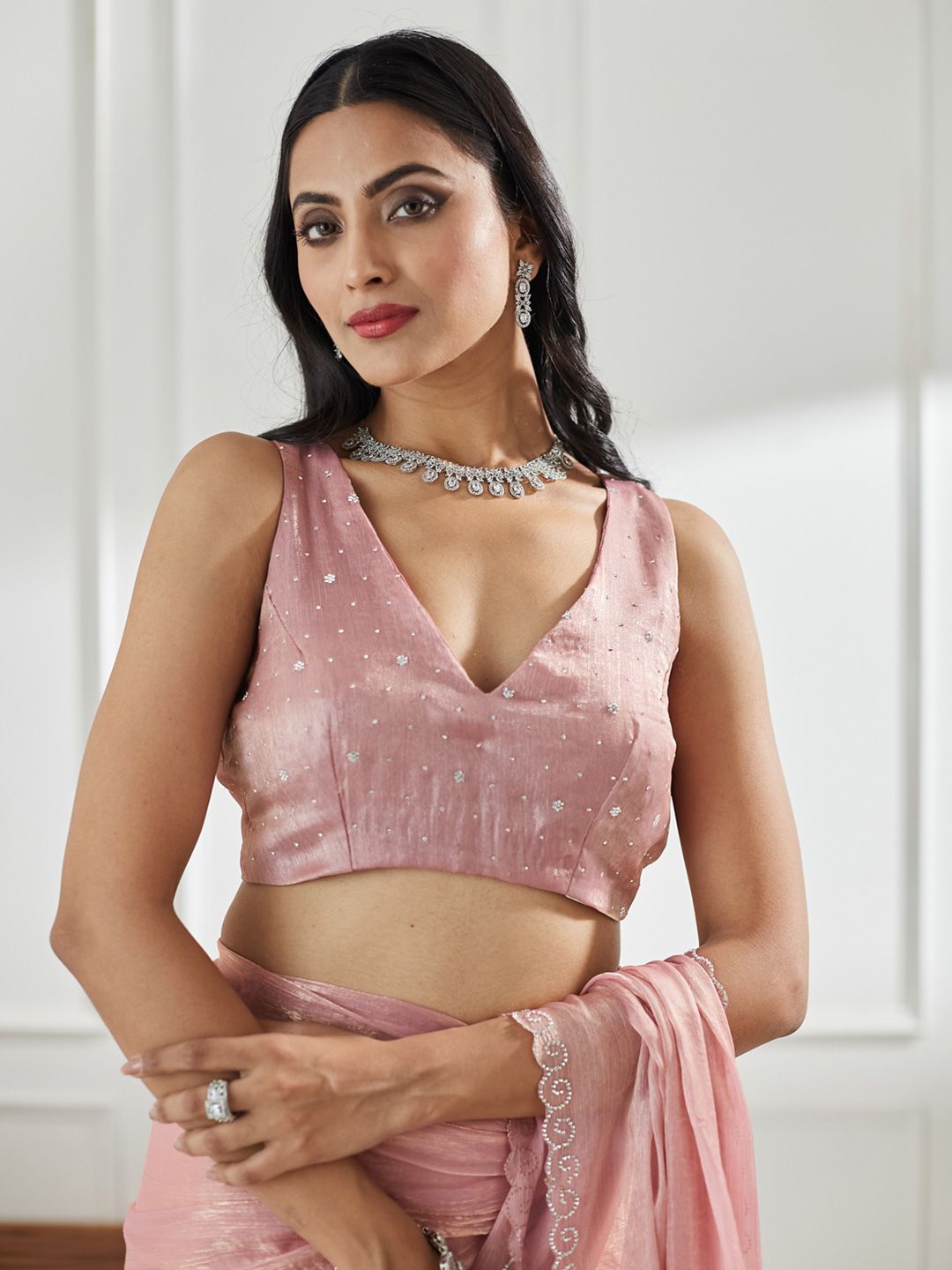 Embellished Beads and Stones Saree 7