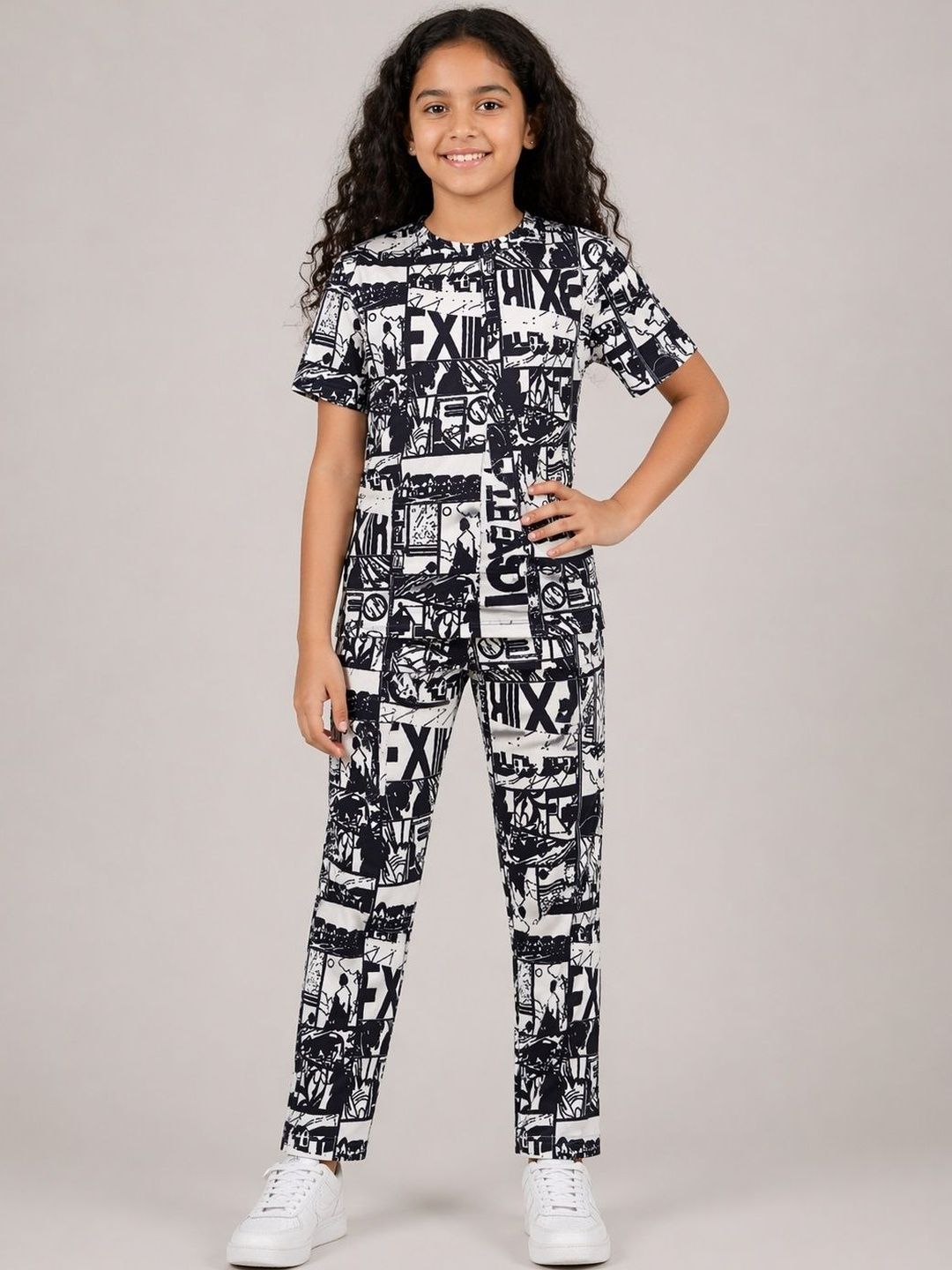 Veta Wear Unisex Kids Printed T-shirt with Trousers