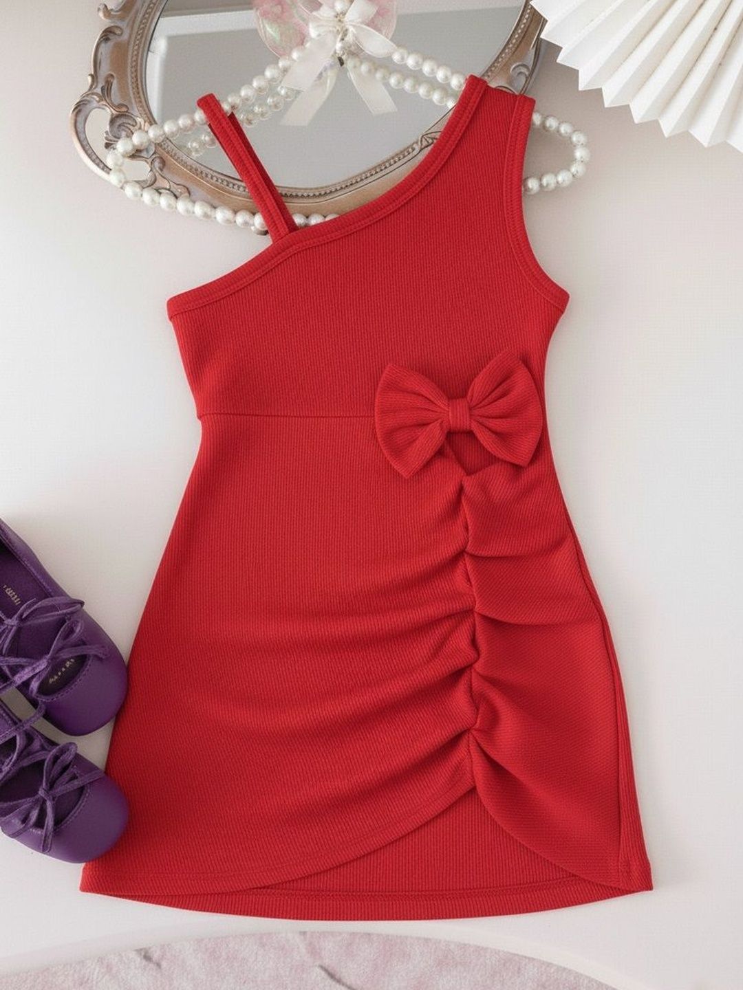 PATTZALA One Shoulder Crepe Sleeveless Dress