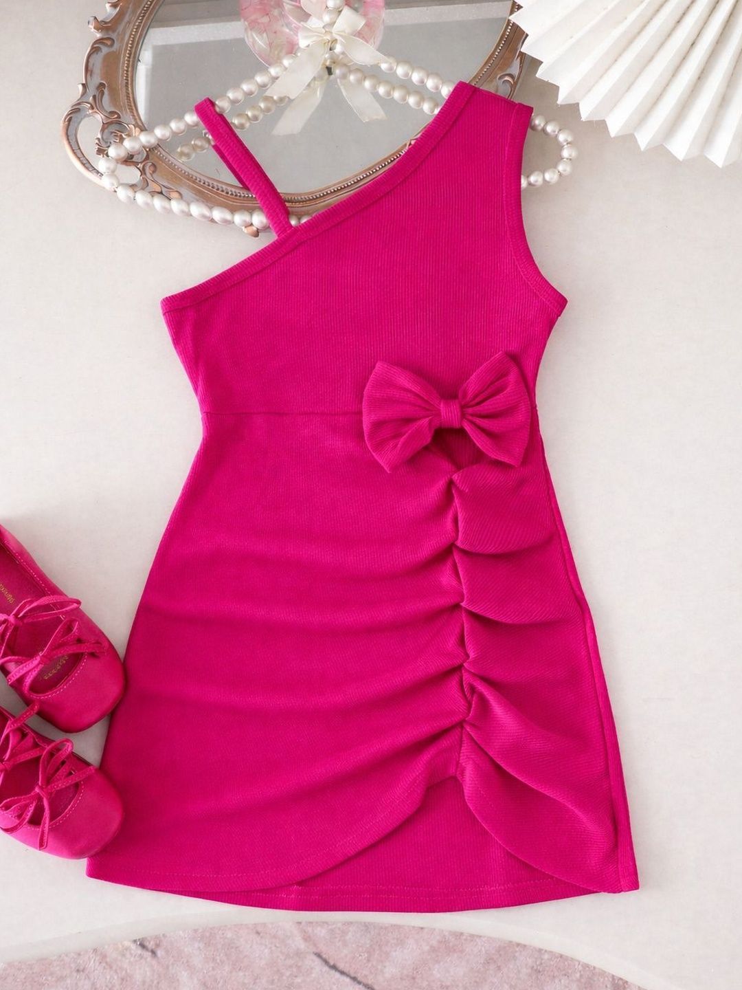 PATTZALA One Shoulder Crepe Sleeveless Dress