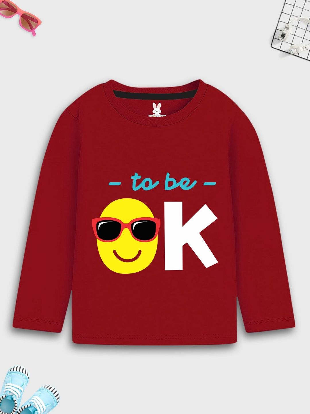 KIDSCRAFT Boys Maroon Graphic Printed T-shirt