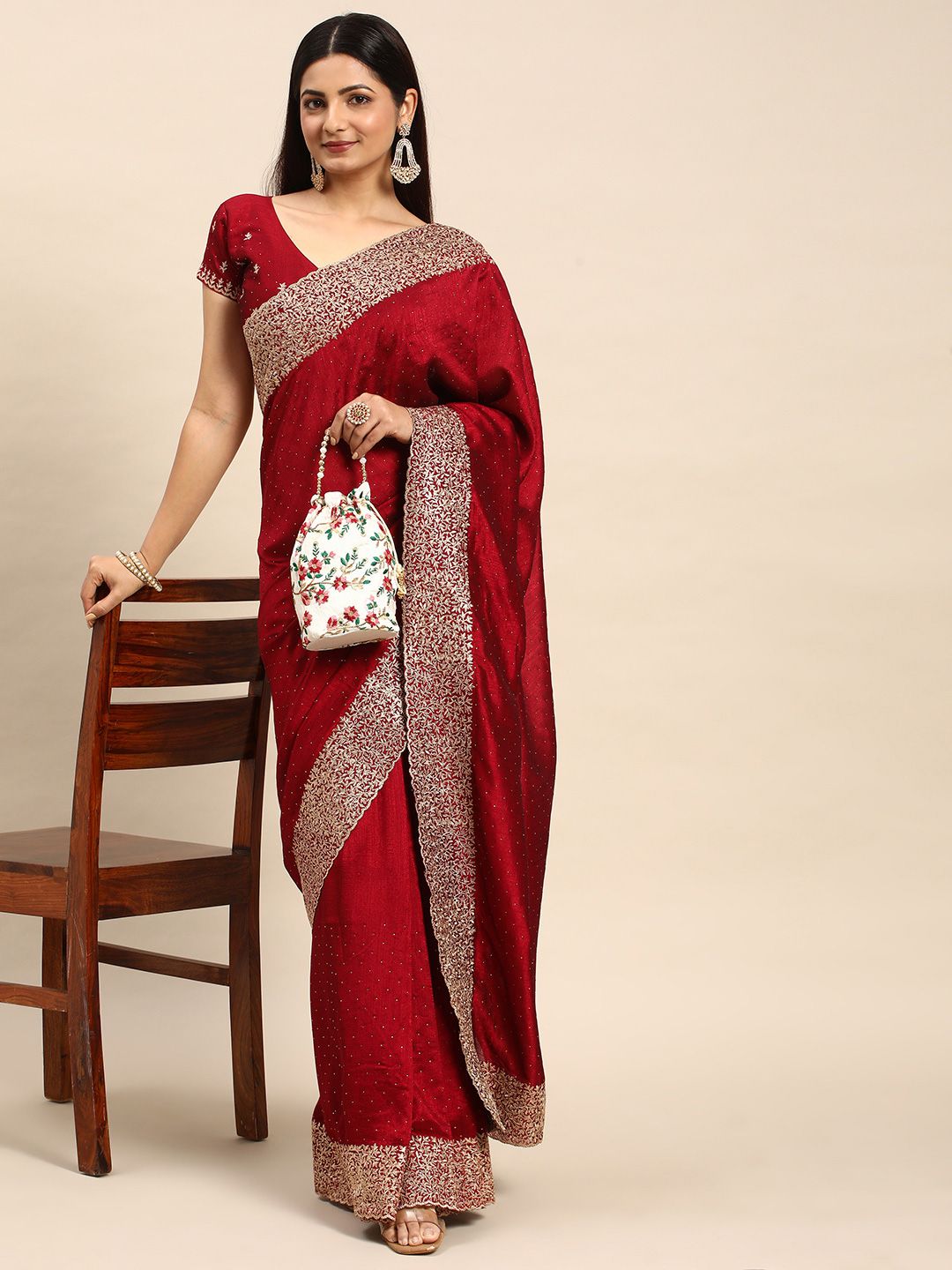 Embellished Embroidered Saree 5