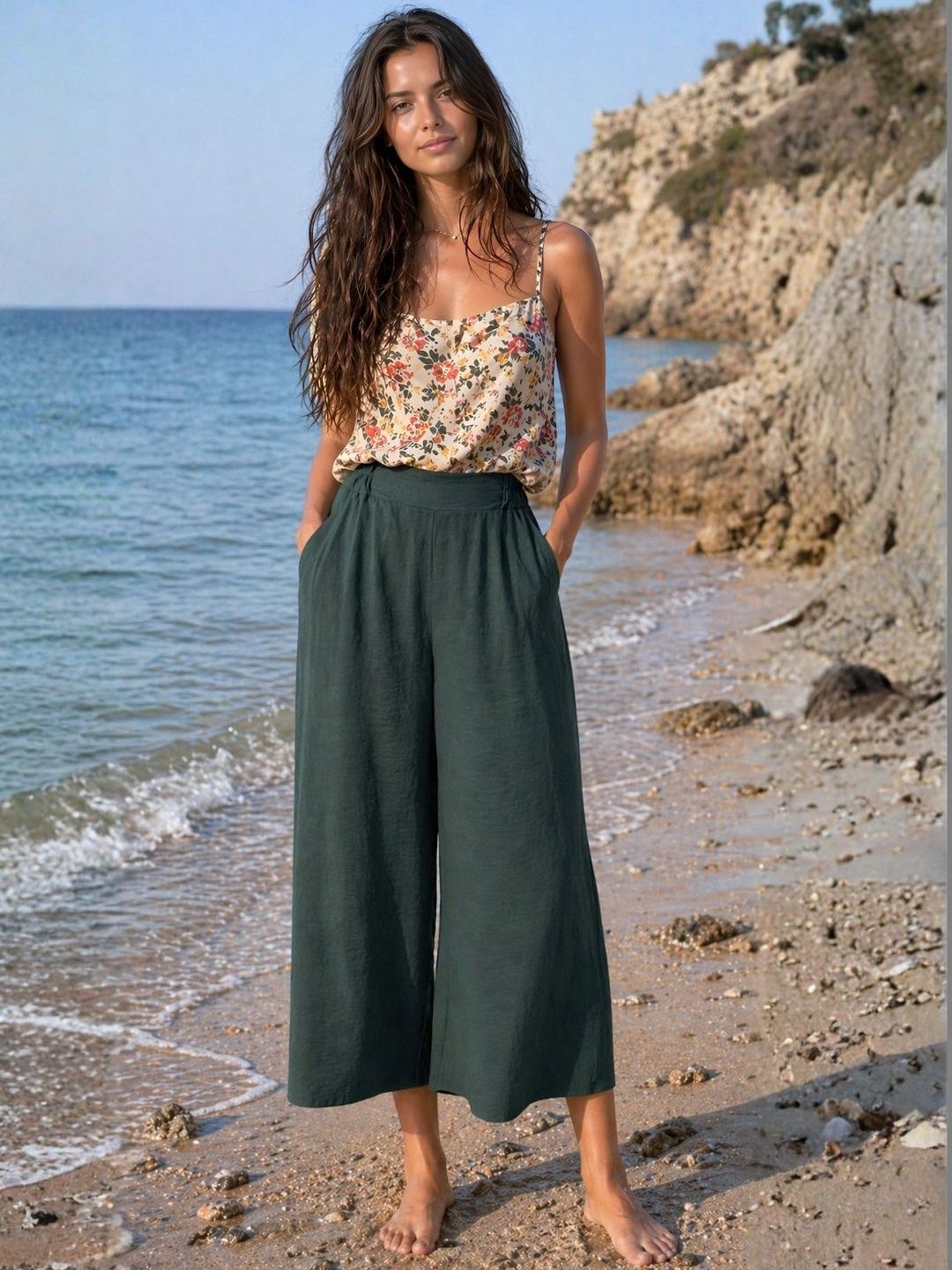 Sera Women Smart Flared High-Rise Culottes Trousers