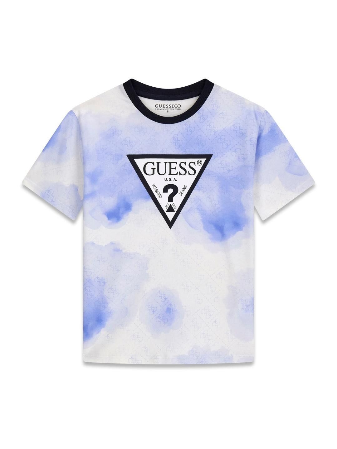GUESS kids Boys Cotton Typography Printed Short Sleeves T-shirt