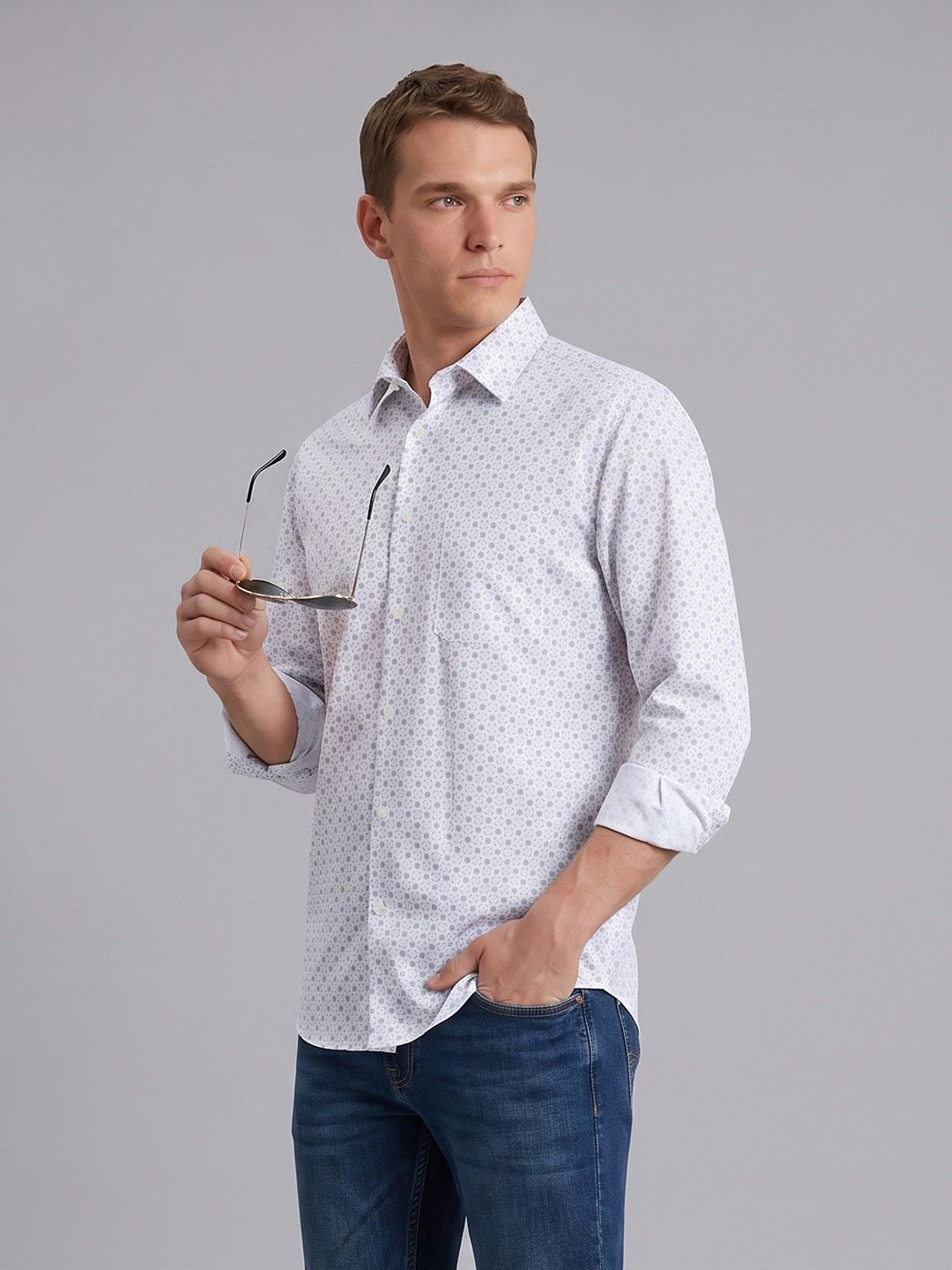 Blackberrys  Micro Ditsy Printed Pure Cotton Casual Shirt